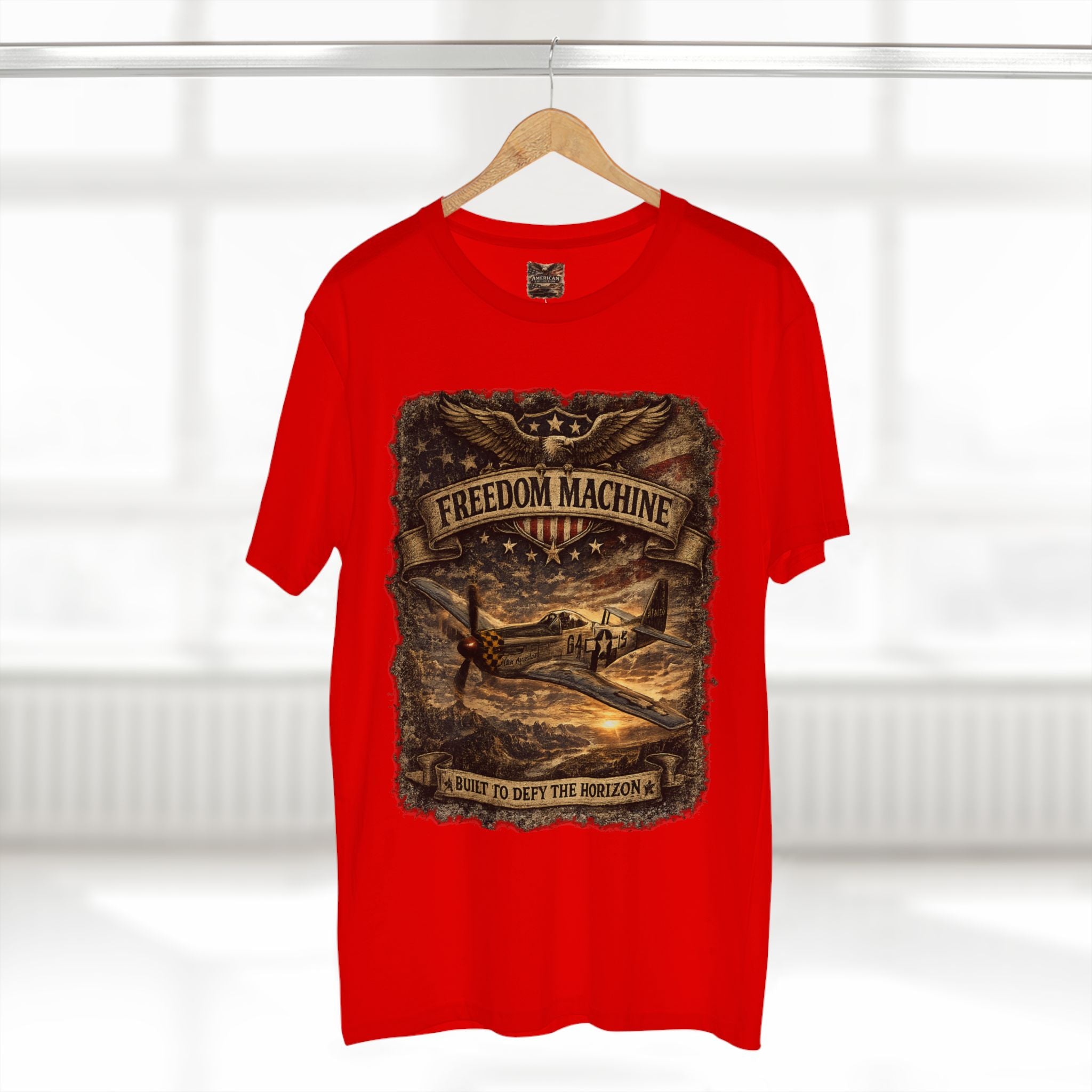 Freedom Machine – Vintage P-51 Mustang Aviation Graphic T-Shirt | American Collection