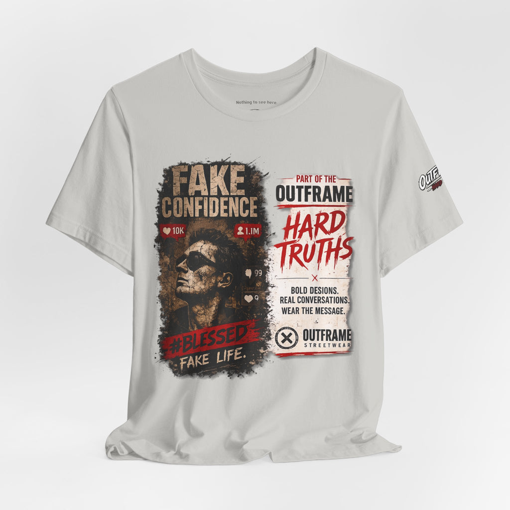 Fake Confidence – OUTFRAME Hard Truths Editorial Graphic T-Shirt