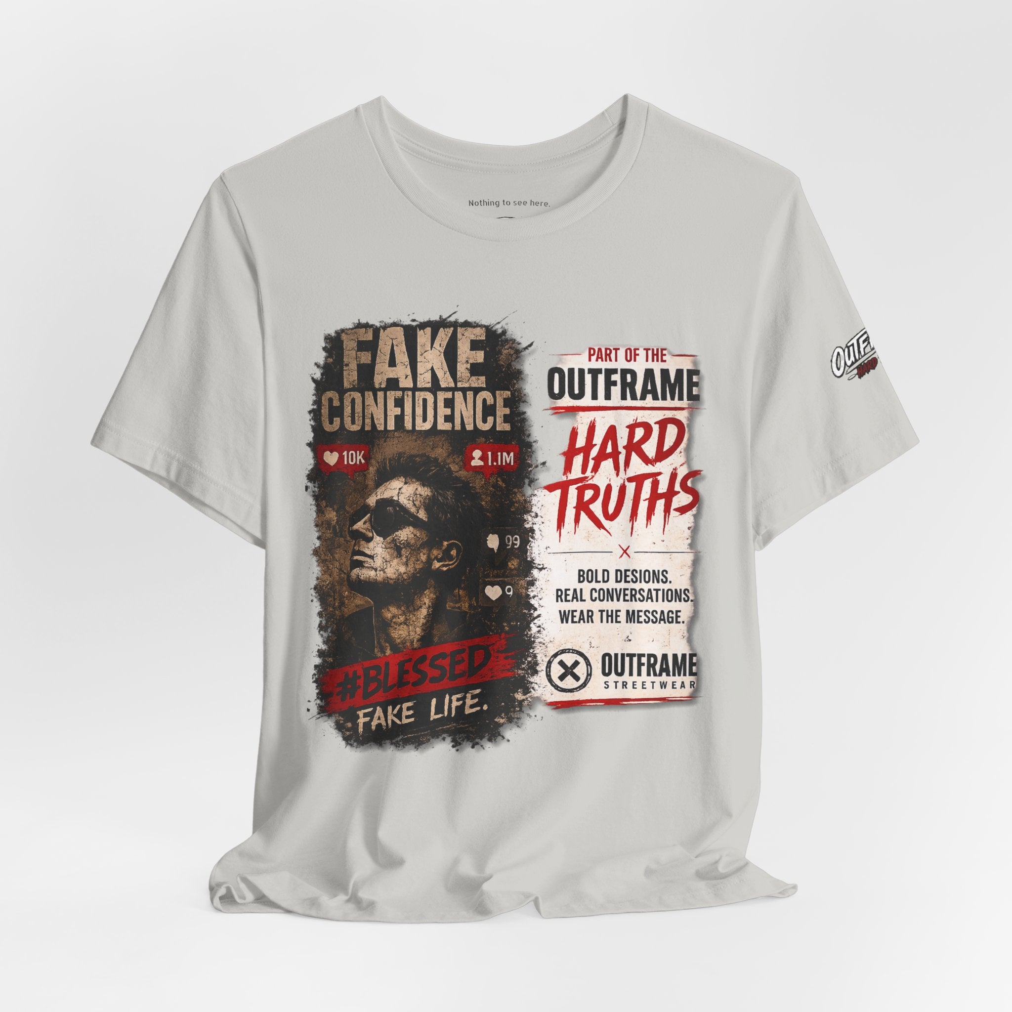 Fake Confidence – OUTFRAME Hard Truths Editorial Graphic T-Shirt