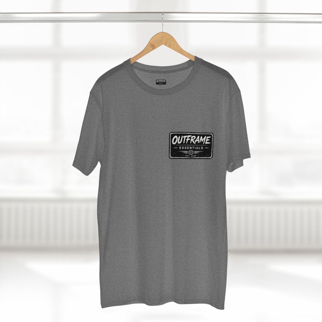 Outframe Essentials Logo Tee — Minimal Patch Chest T‑Shirt