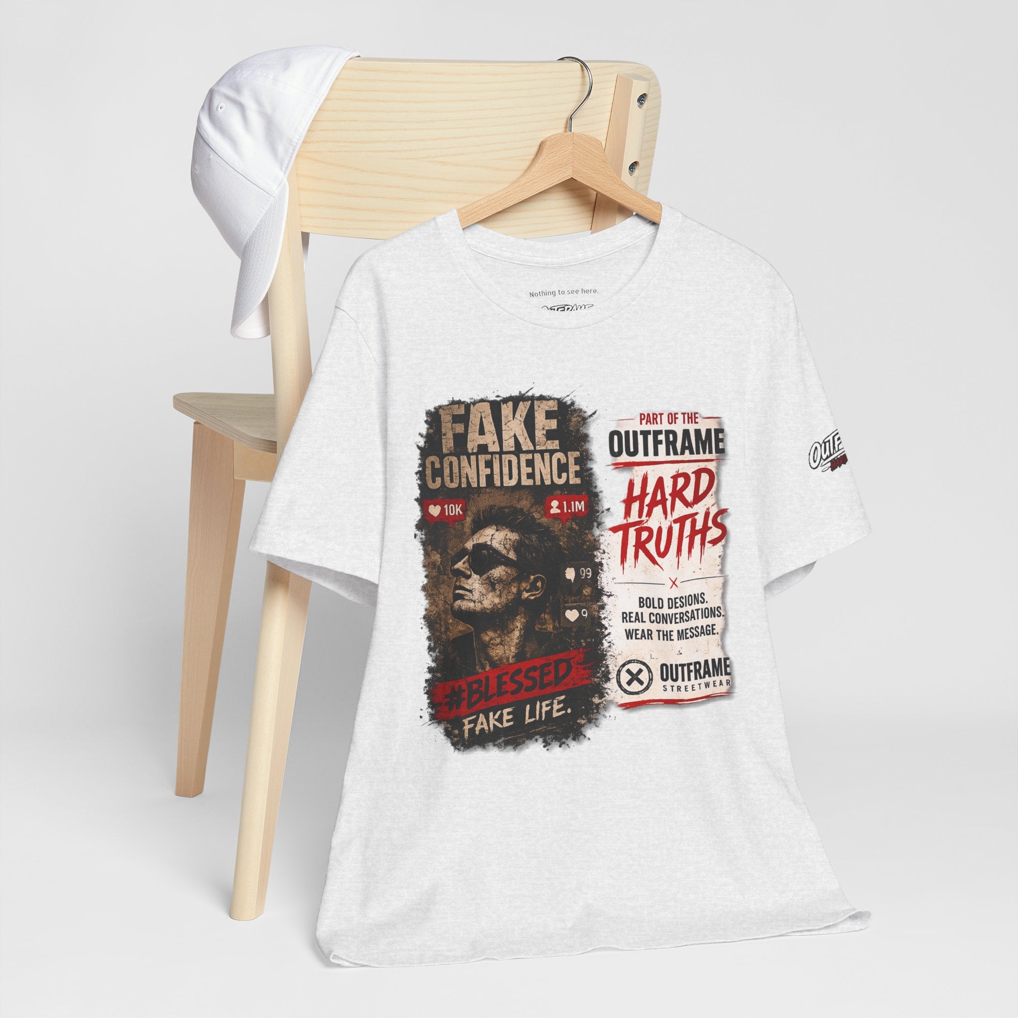 Fake Confidence – OUTFRAME Hard Truths Editorial Graphic T-Shirt