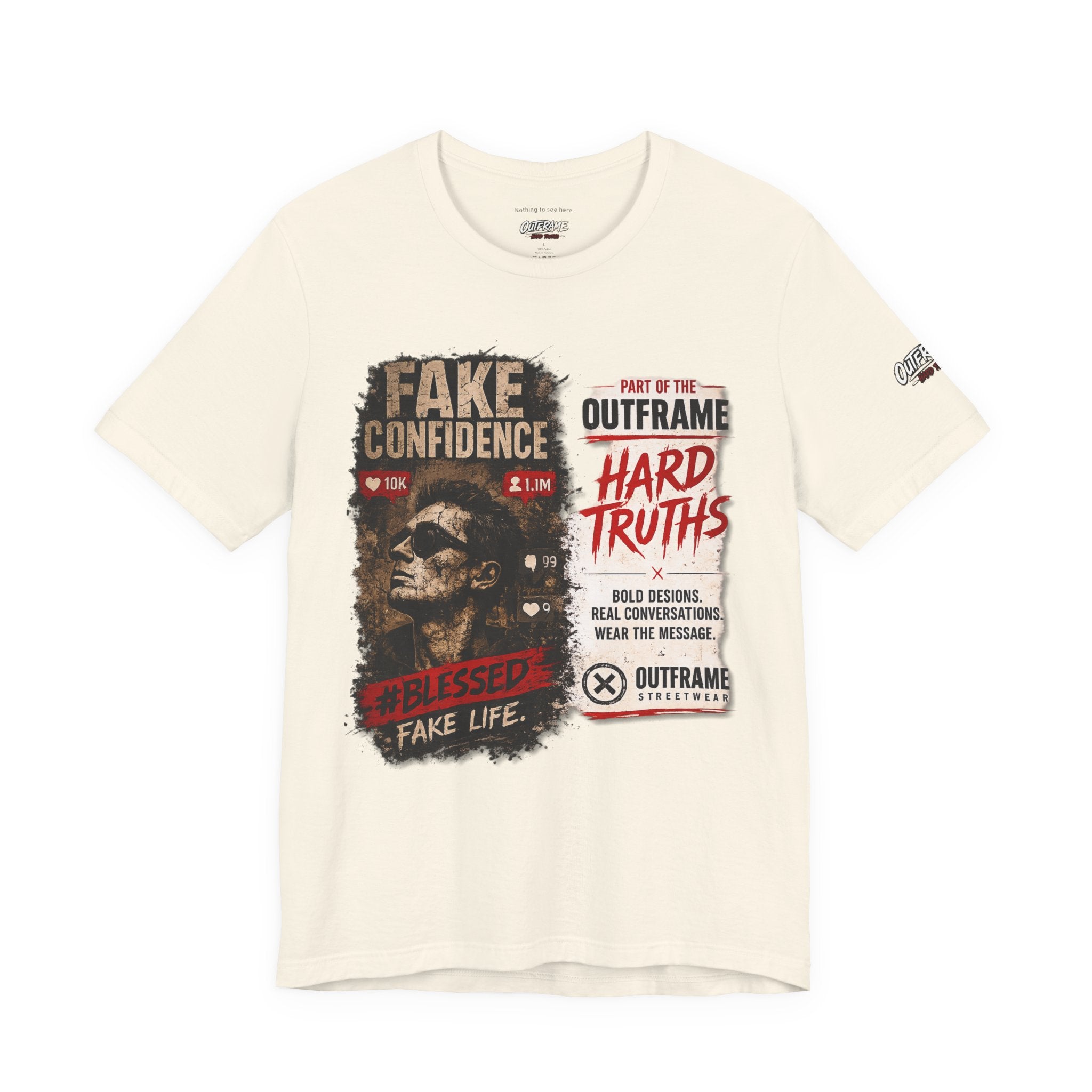 Fake Confidence – OUTFRAME Hard Truths Editorial Graphic T-Shirt