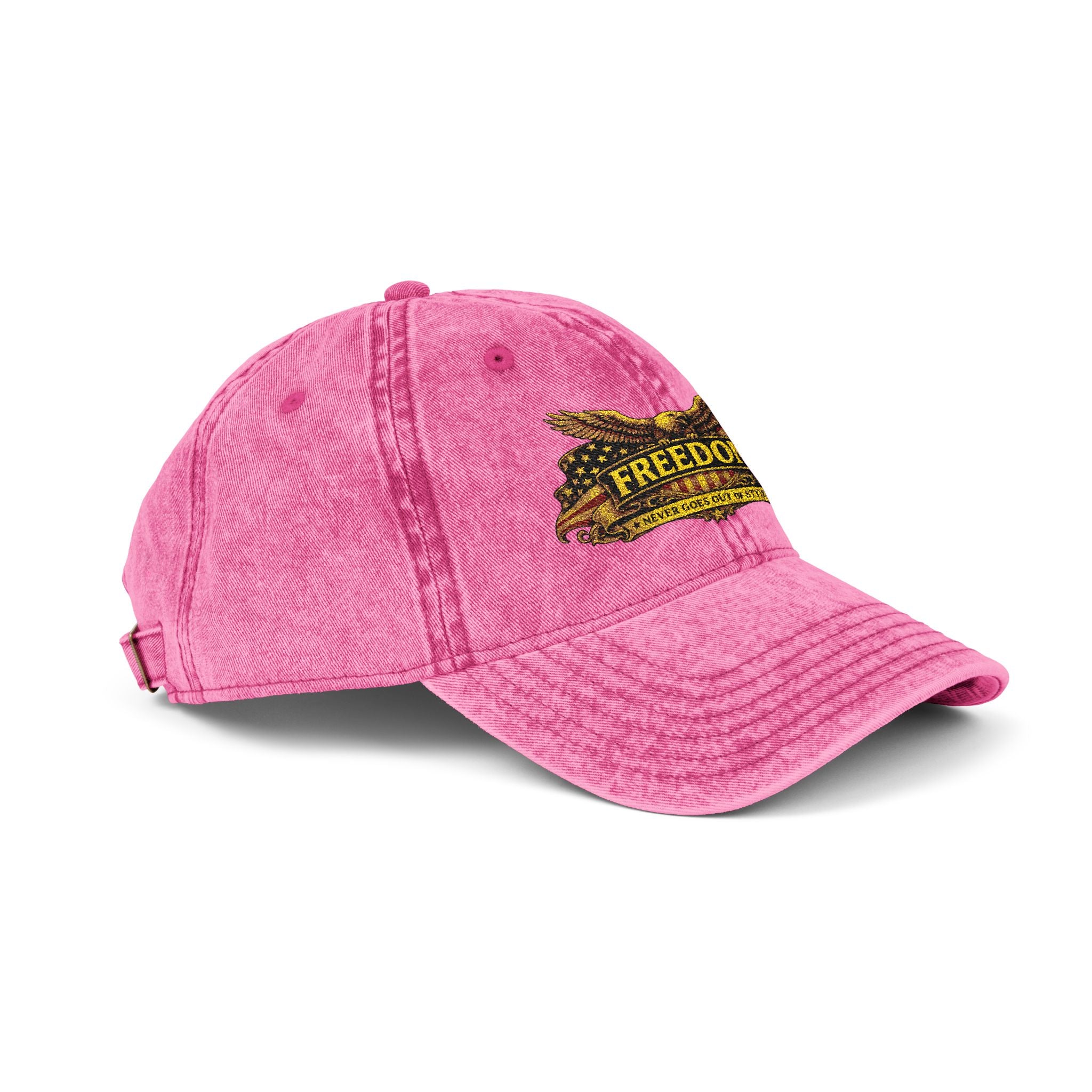 Freedom Vintage Embroidered Cap – Distressed Red Dad Hat