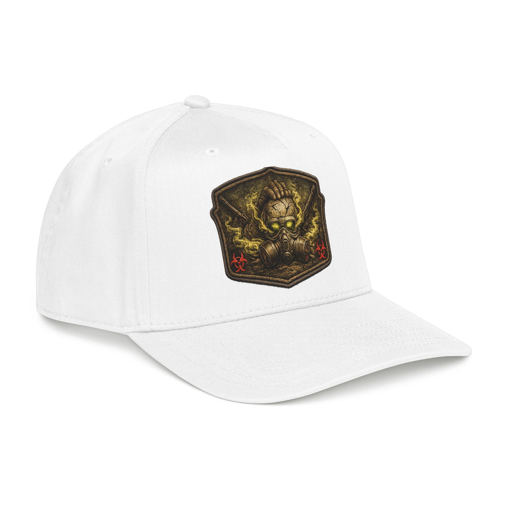 Baseball Cap — Toxic Skull Patch Hat | Edgy Military Green Trucker Style