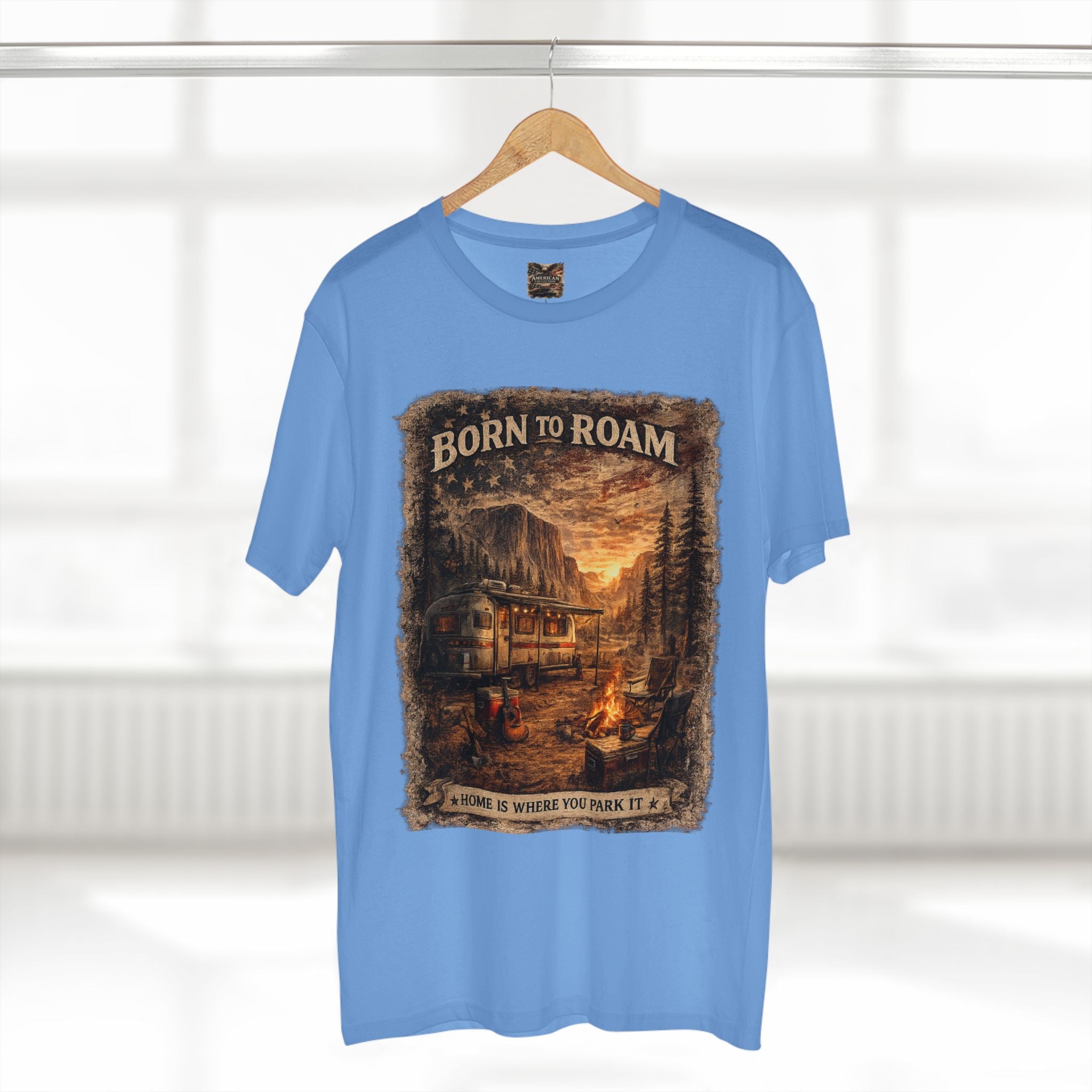 Born to Roam – Vintage Camper & National Parks Graphic T-Shirt | American Collection