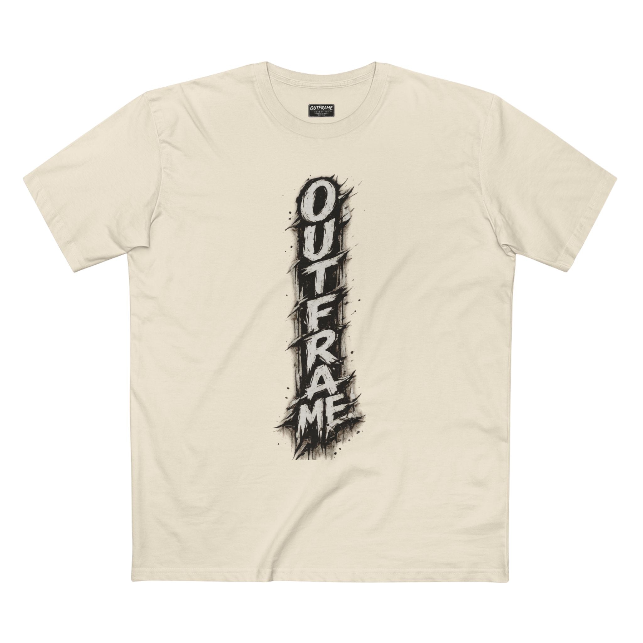 OUTFRAME Essentials – Vertical Brush Logo Premium Unisex T-Shirt