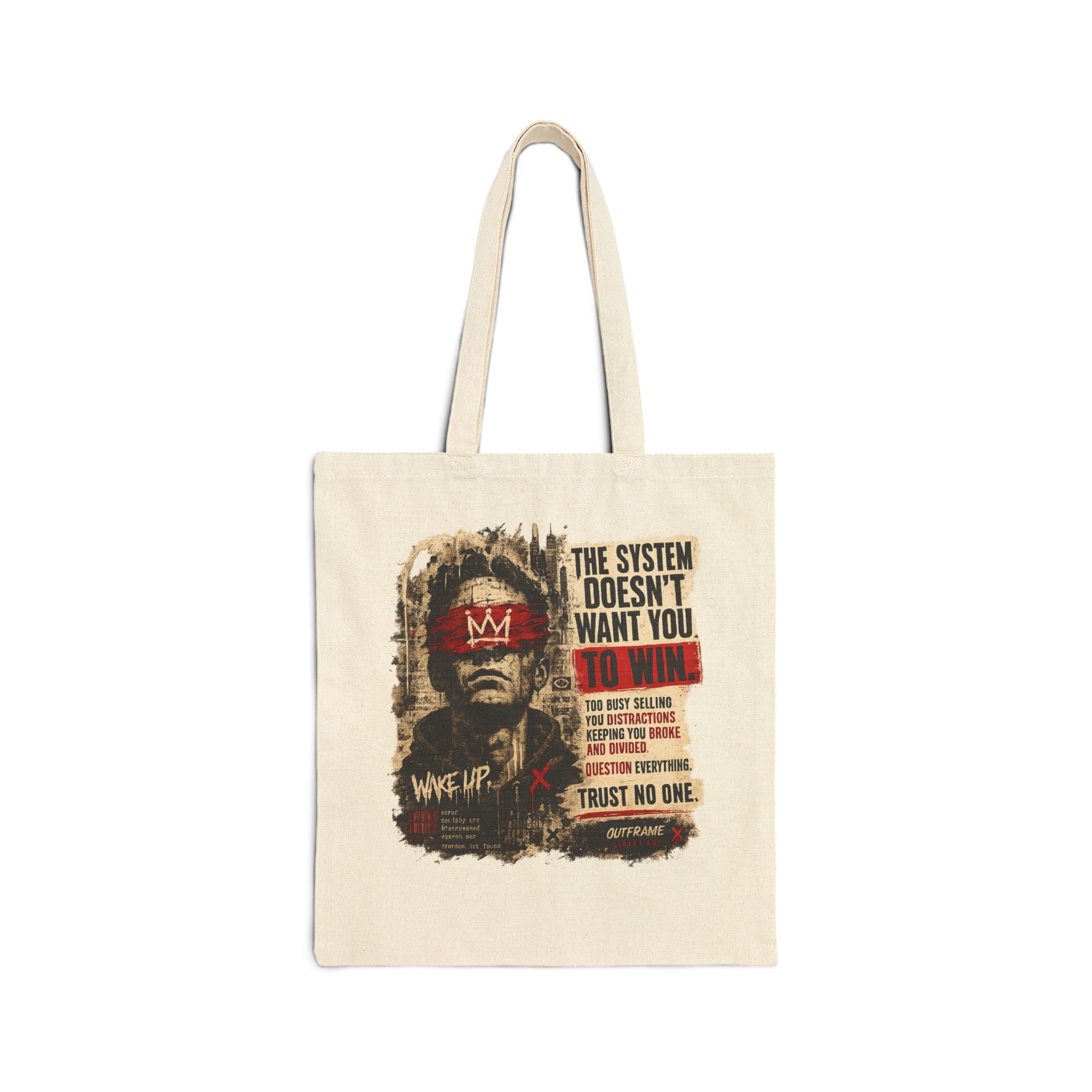 Canvas Tote Bag — "The System Doesn’t Want You" Protest Graphic Shopper