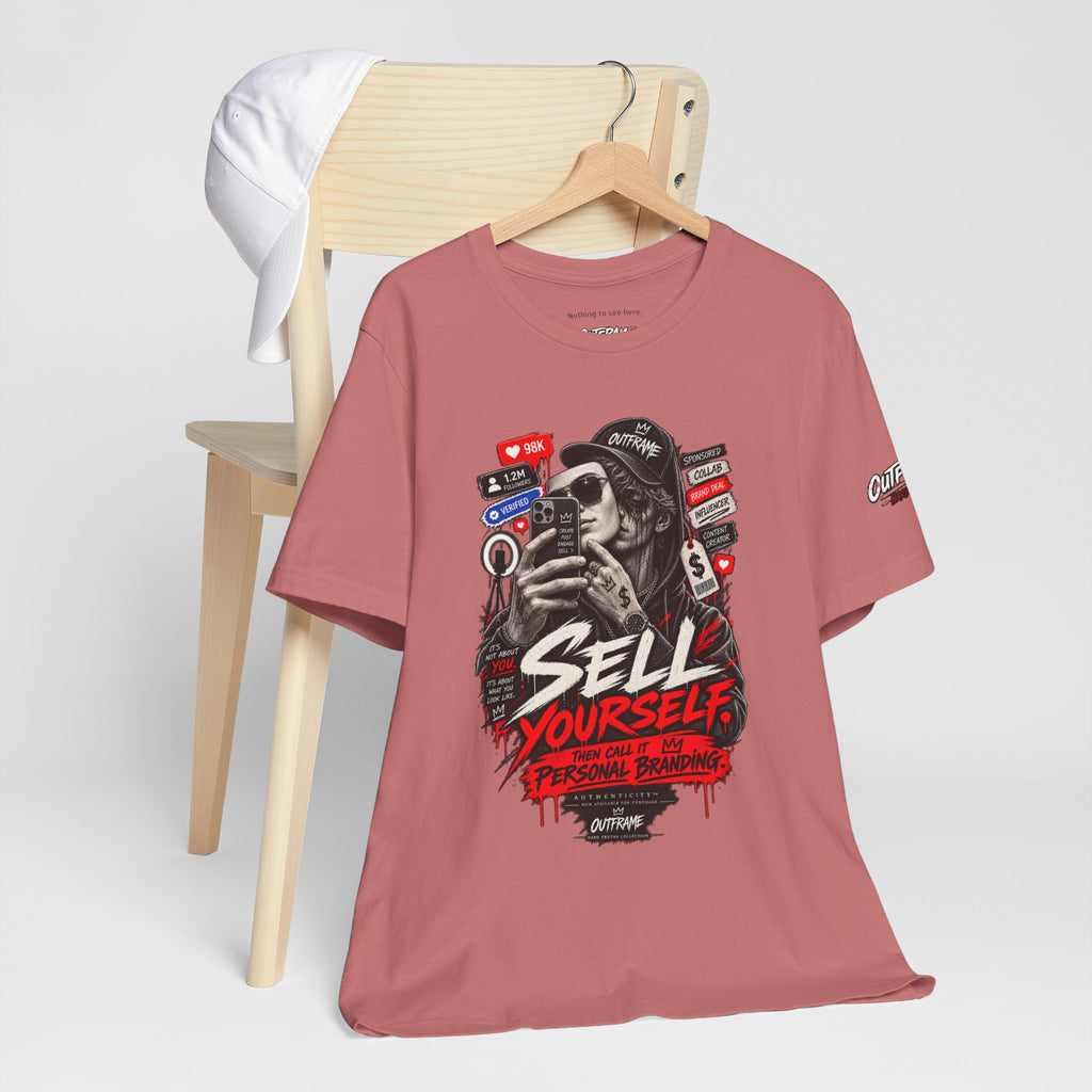 Graphic Tee — "Sell Yourself" Social Media Satire T-Shirt