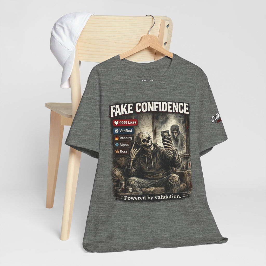 OUTFRAME Hard Truths – Fake Confidence | Premium Graphic Streetwear T-Shirt