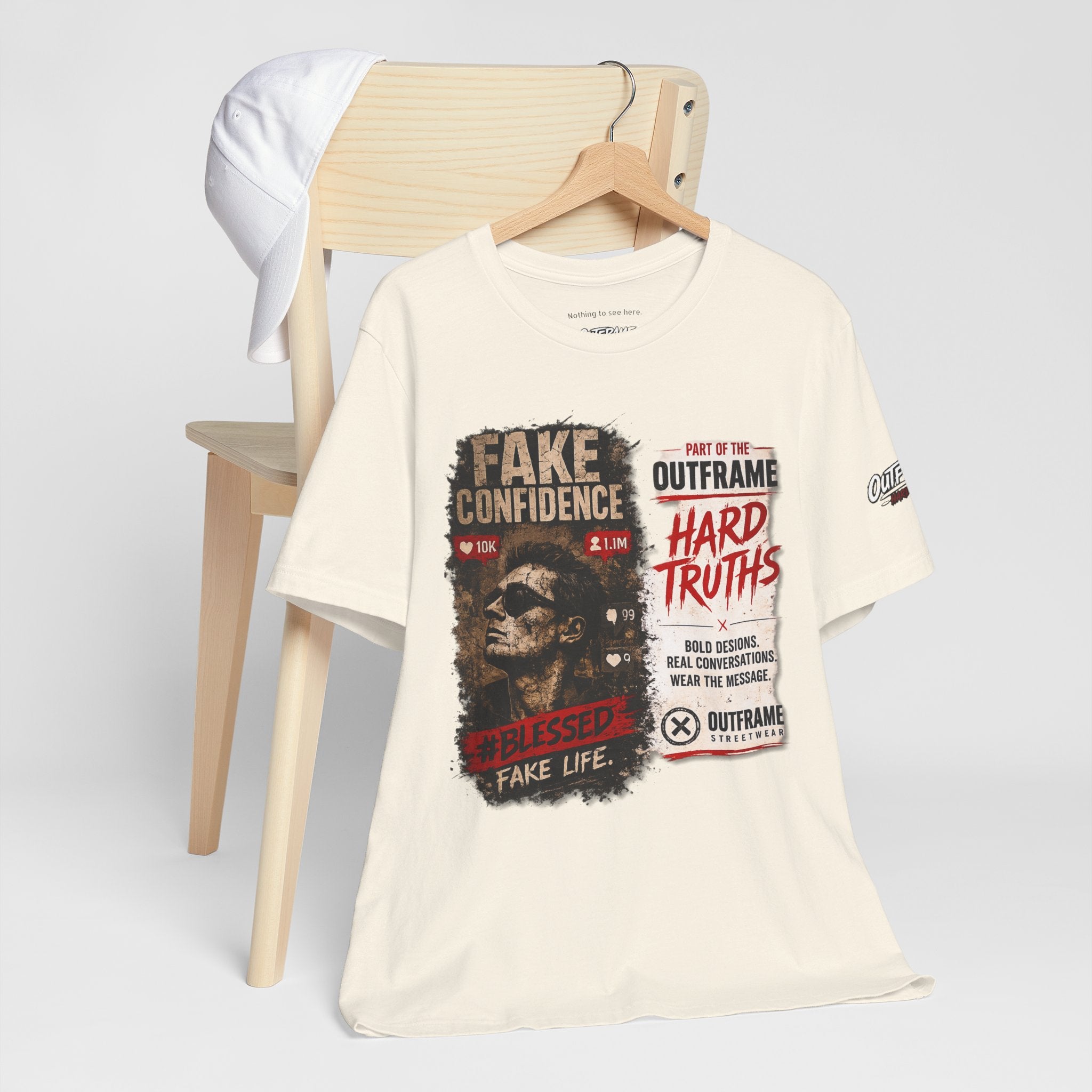 Fake Confidence – OUTFRAME Hard Truths Editorial Graphic T-Shirt