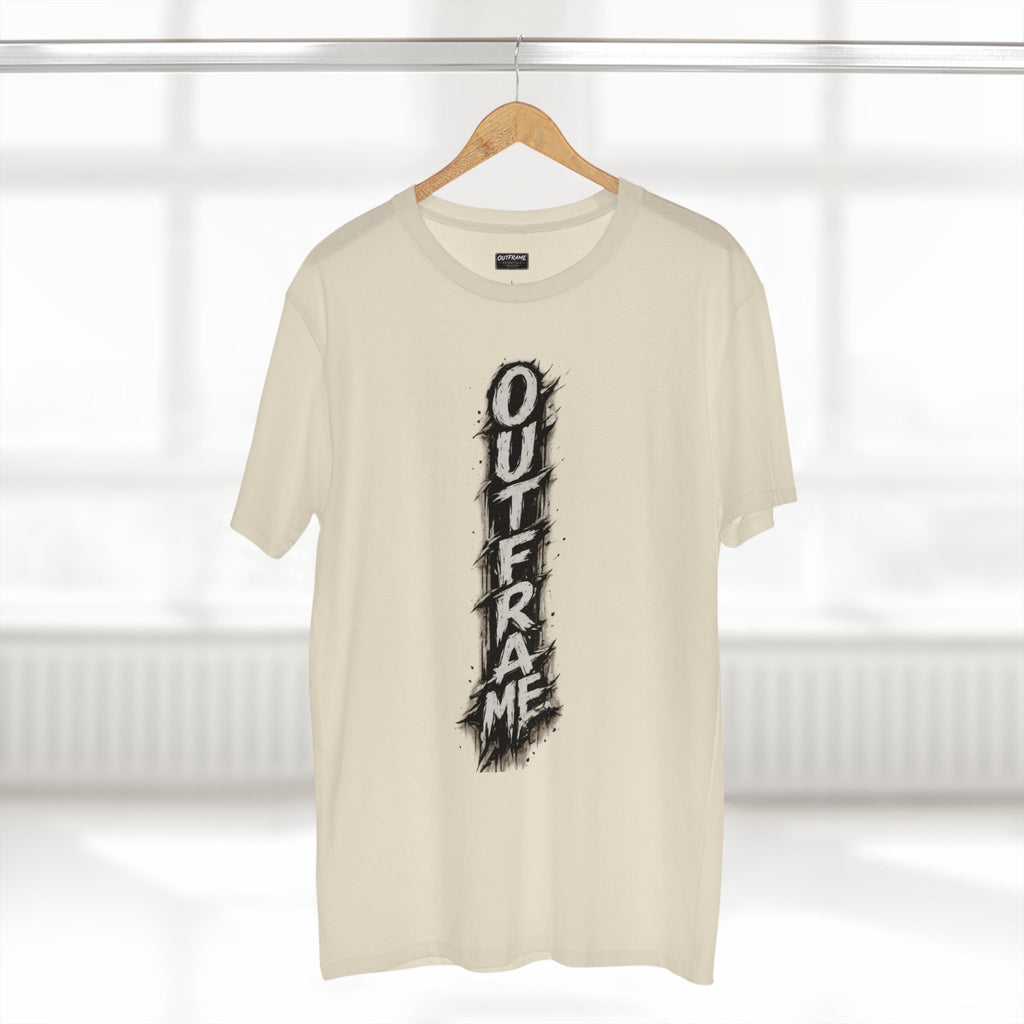 OUTFRAME Essentials – Vertical Brush Logo Premium Unisex T-Shirt