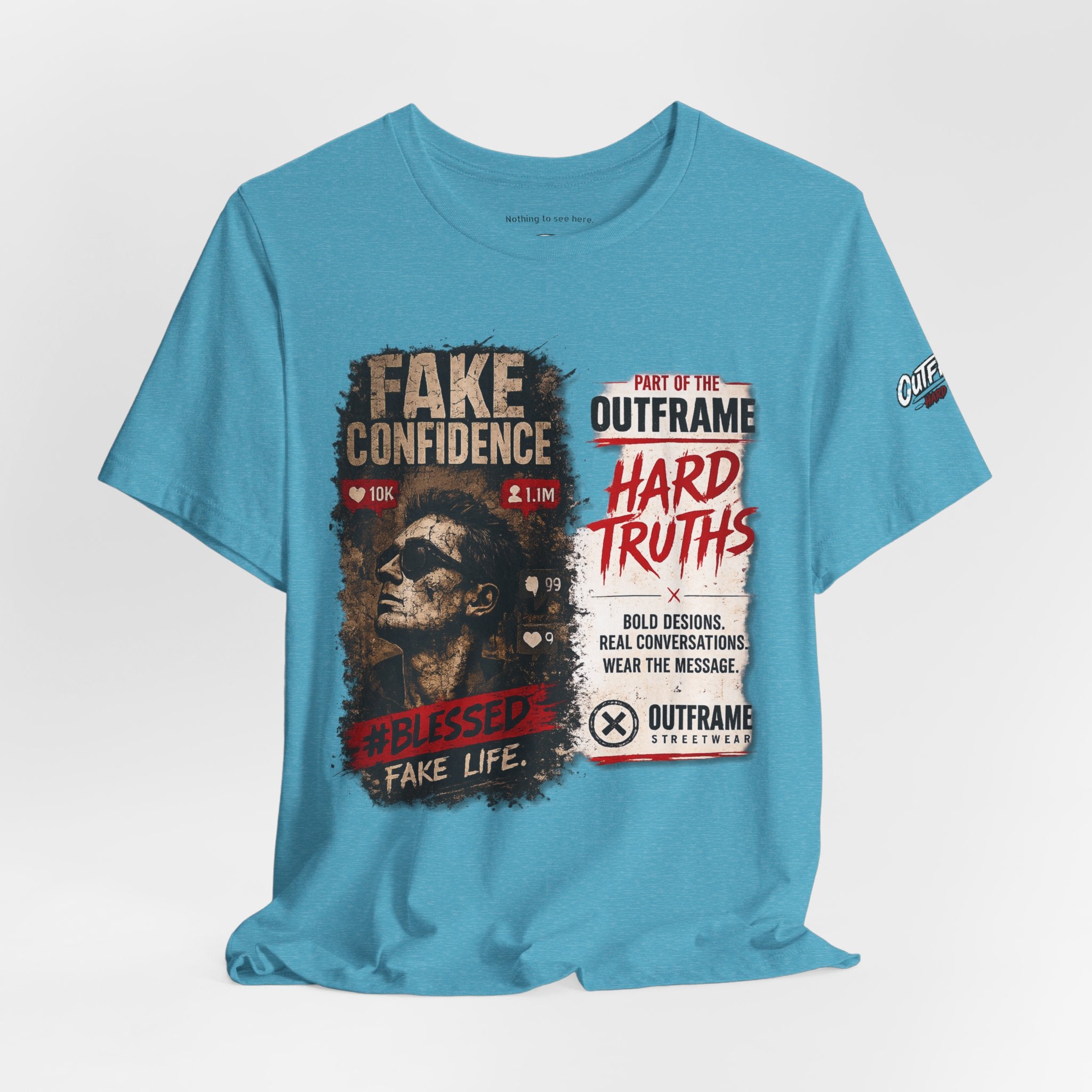 Fake Confidence – OUTFRAME Hard Truths Editorial Graphic T-Shirt