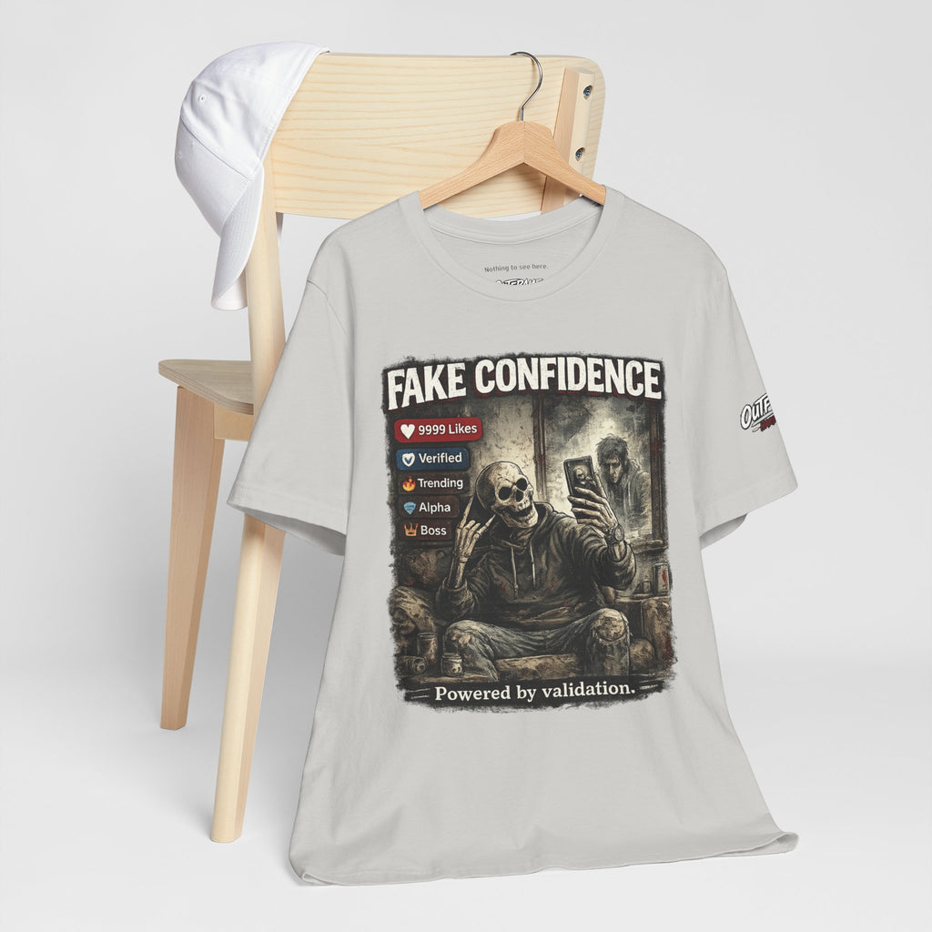 OUTFRAME Hard Truths – Fake Confidence | Premium Graphic Streetwear T-Shirt