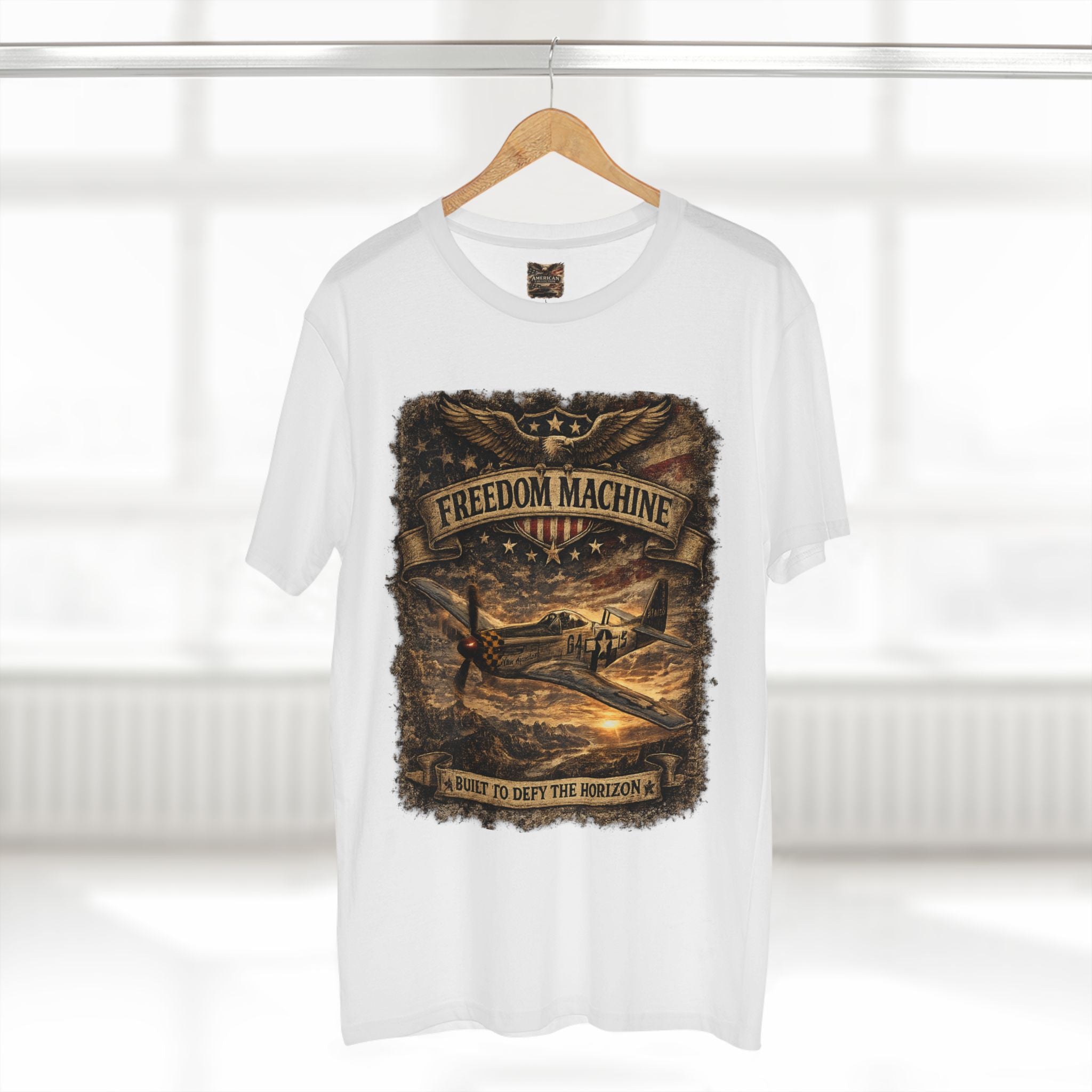 Freedom Machine – Vintage P-51 Mustang Aviation Graphic T-Shirt | American Collection