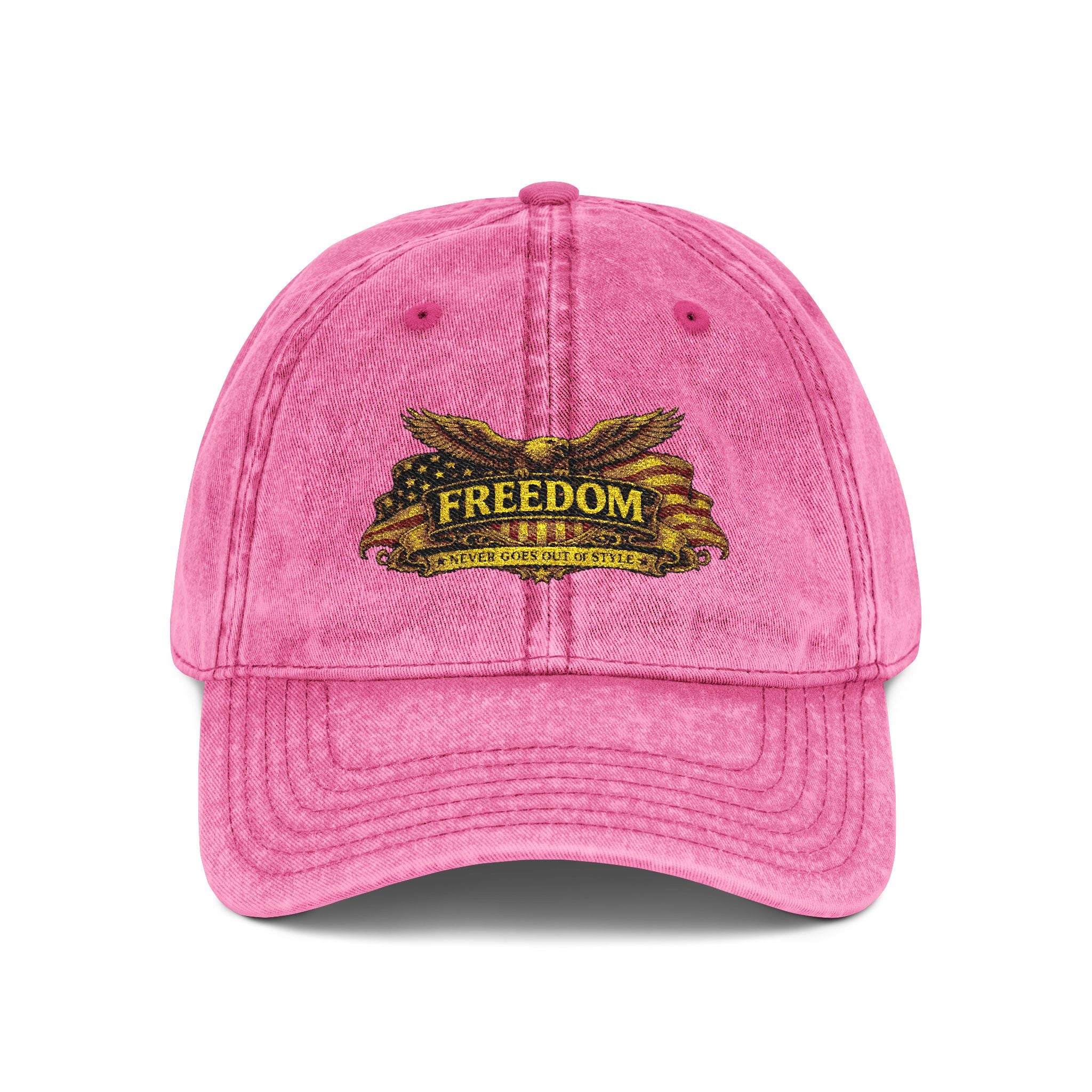 Freedom Vintage Embroidered Cap – Distressed Red Dad Hat