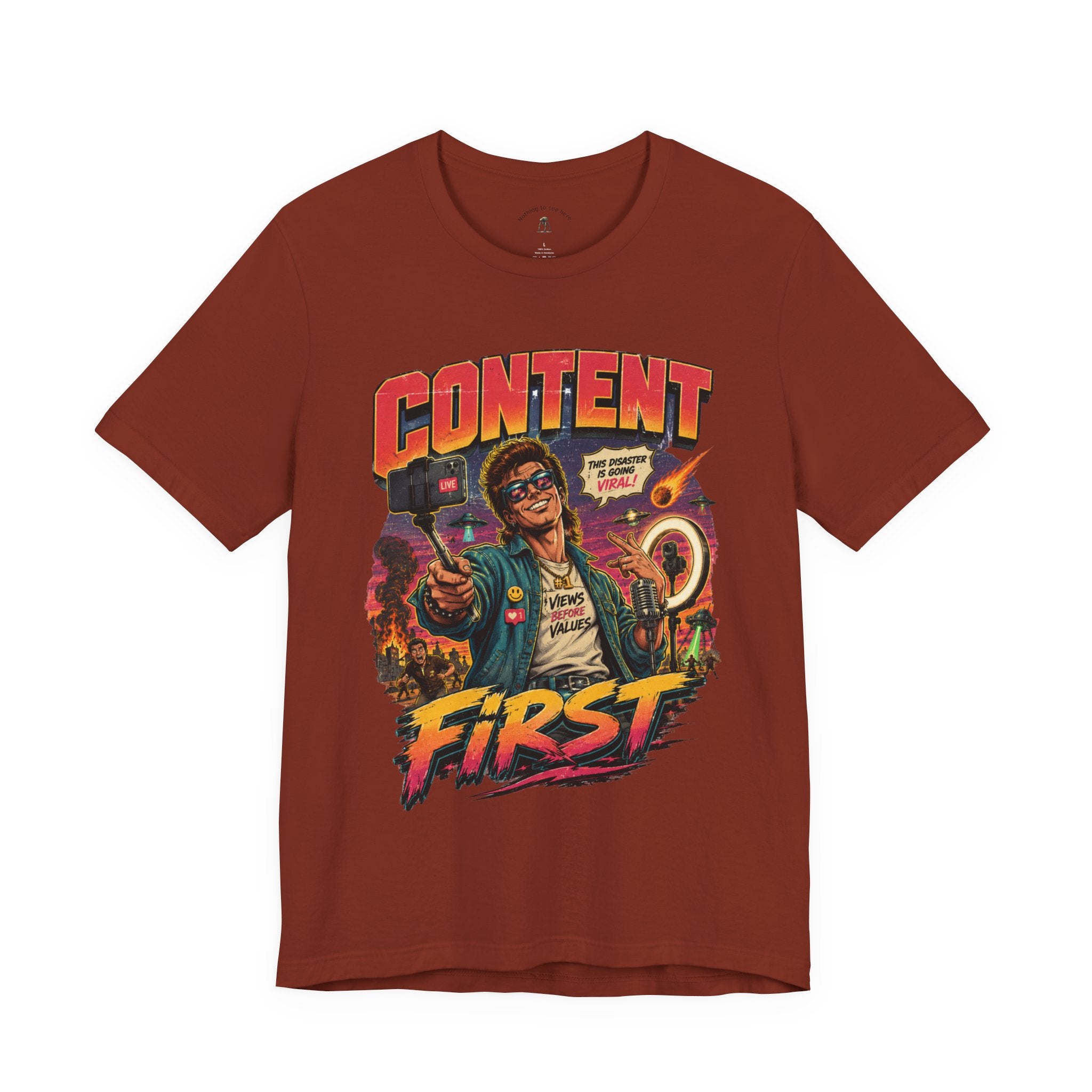 Content First Retro Apocalypse T-Shirt | Don’t Help, Film It
