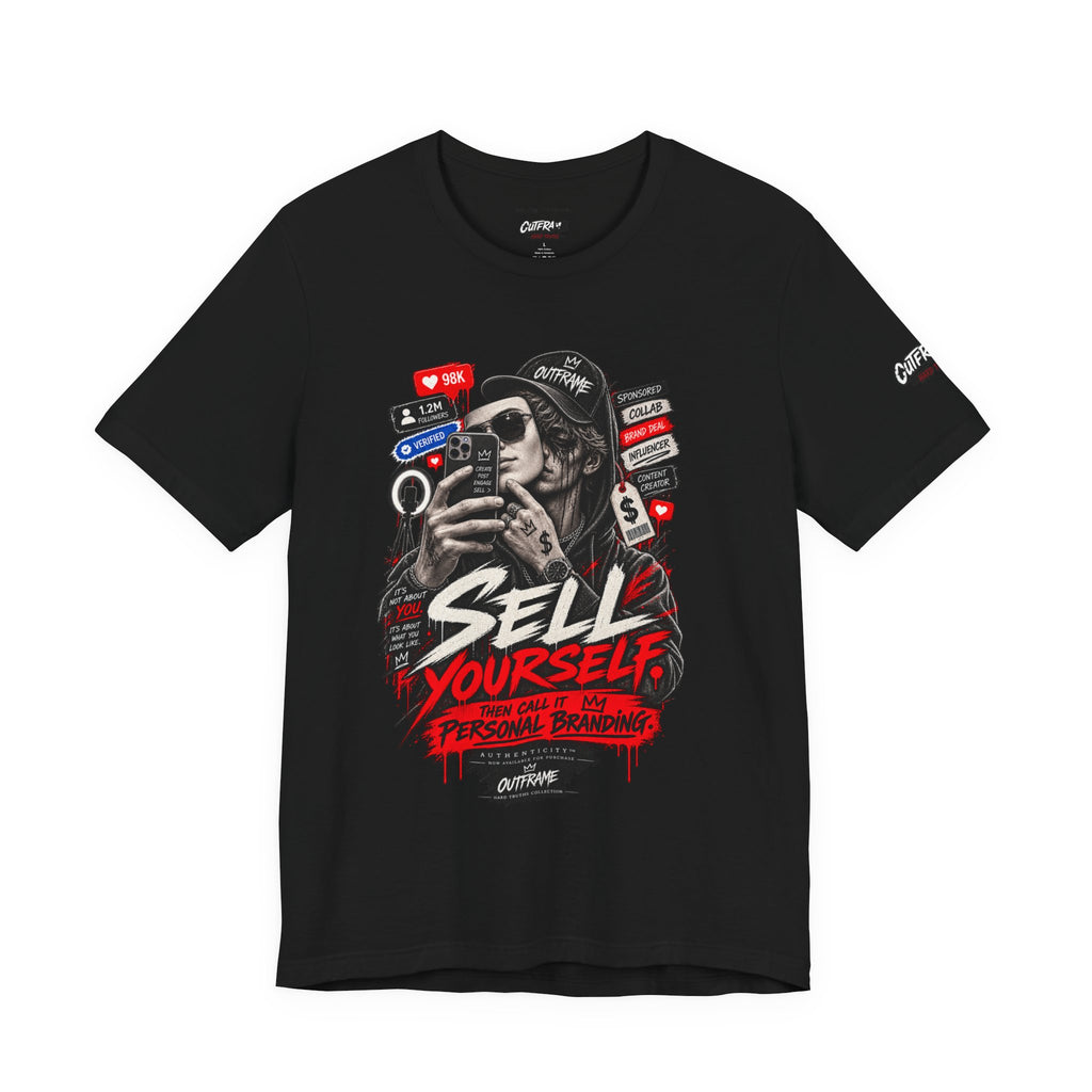 Graphic Tee — "Sell Yourself" Social Media Satire T-Shirt