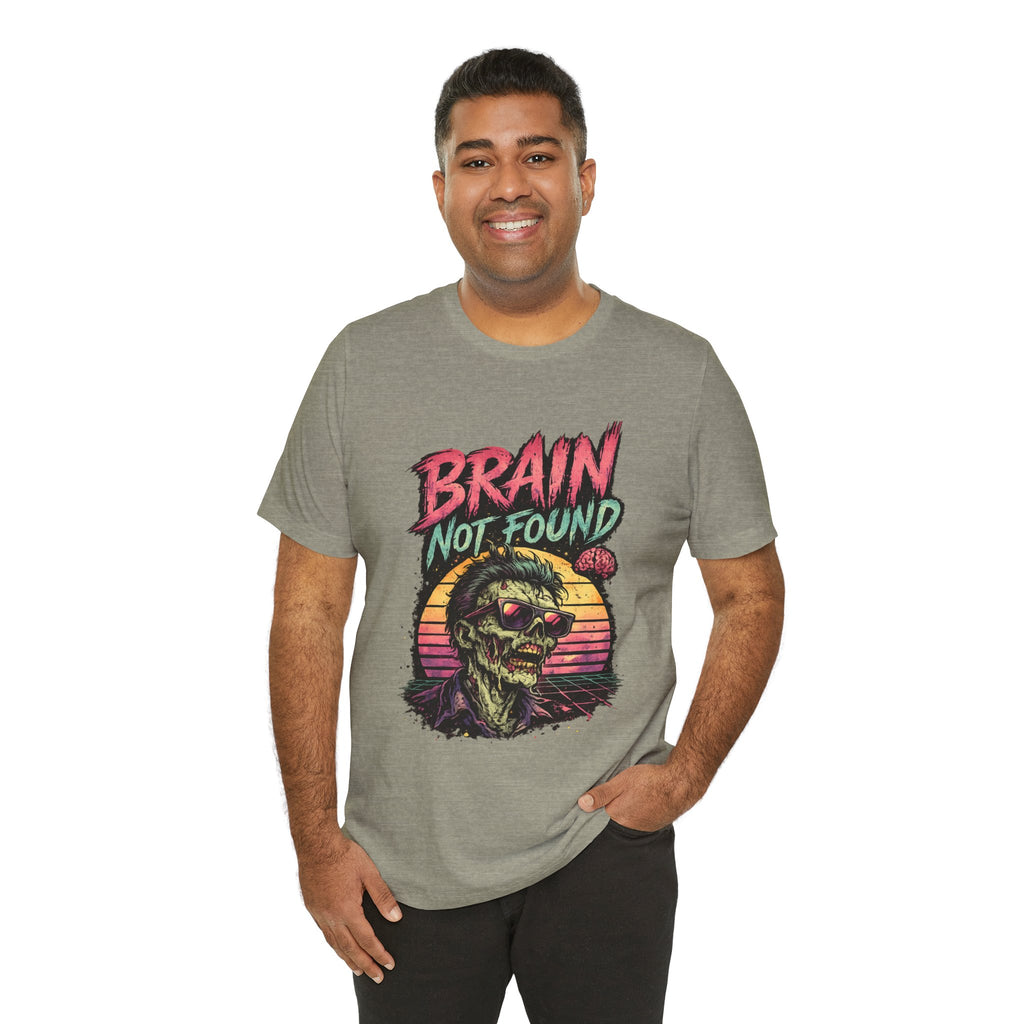 Brain Not Found – Please Restart Humanity Retro Zombie T-Shirt