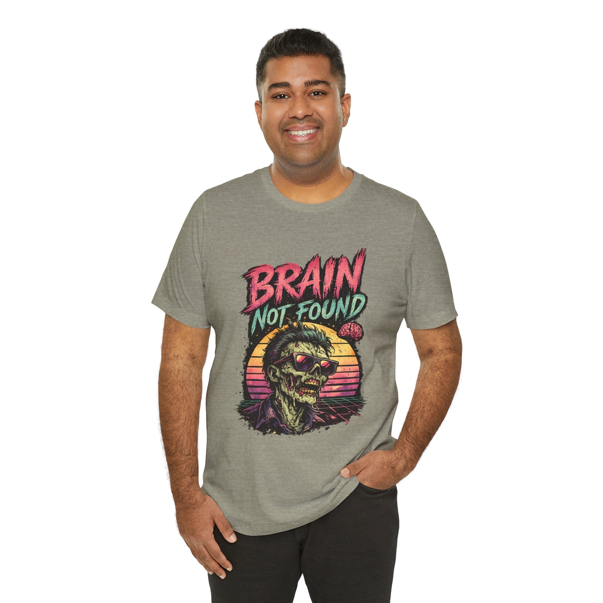 Brain Not Found – Please Restart Humanity Retro Zombie T-Shirt