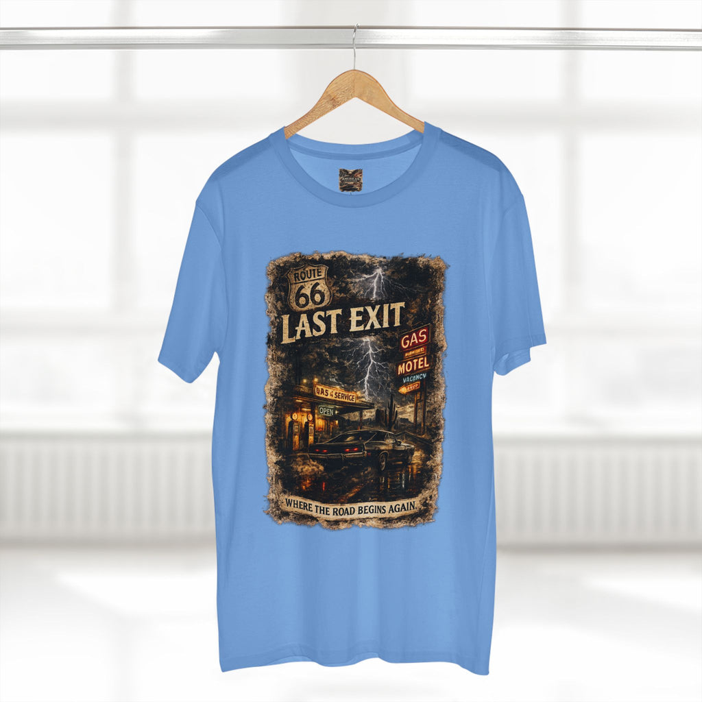 Last Exit – Vintage Route 66 Muscle Car Graphic T-Shirt
