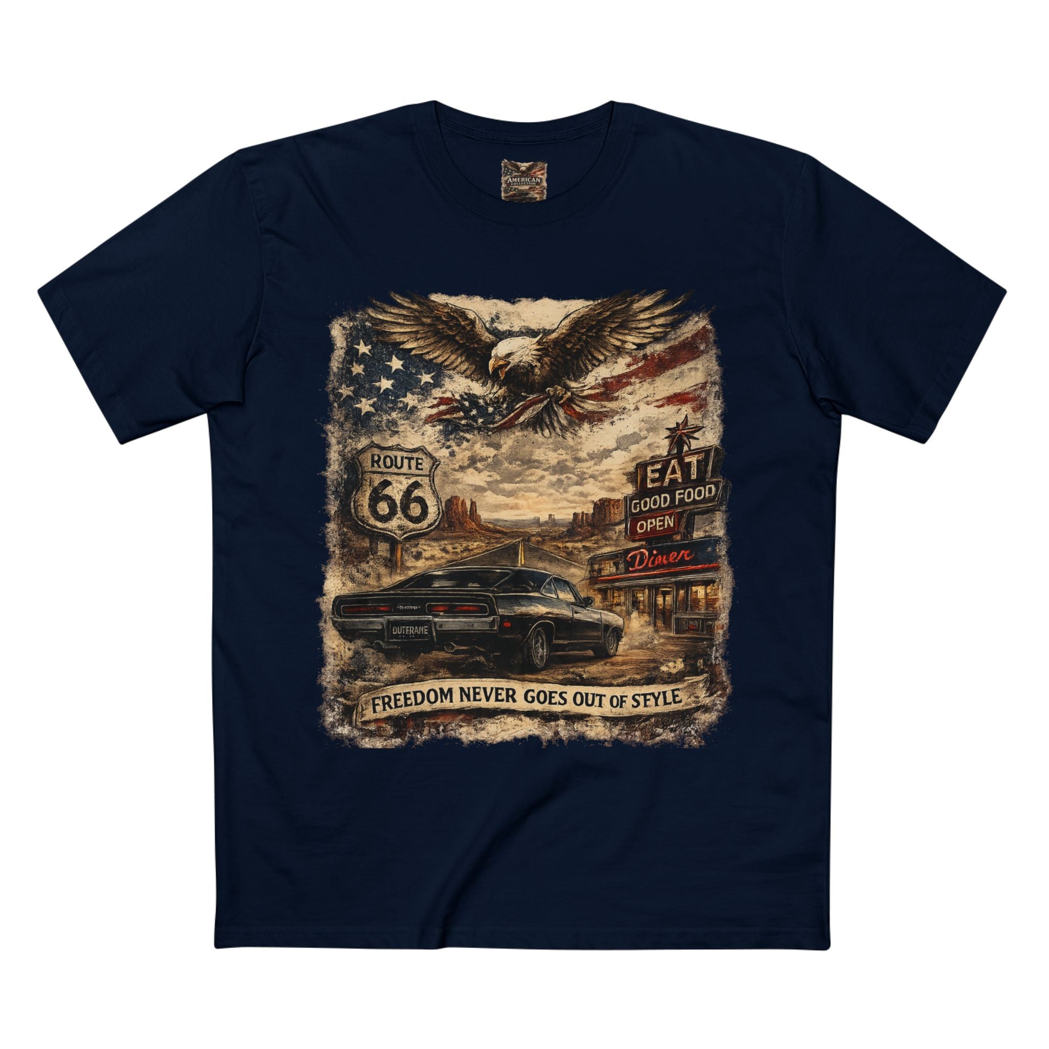 Freedom Never Goes Out of Style – Vintage American Muscle Car T-Shirt