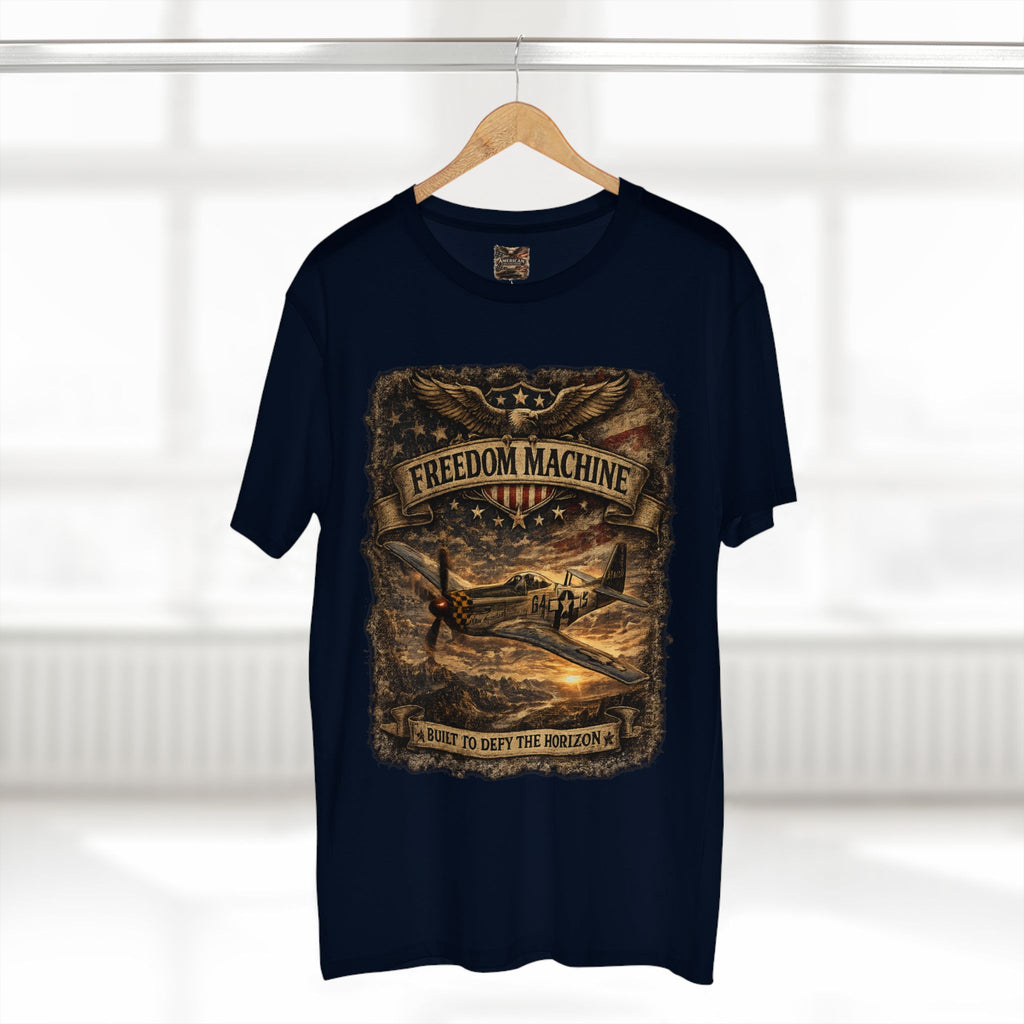 Freedom Machine – Vintage P-51 Mustang Aviation Graphic T-Shirt | American Collection