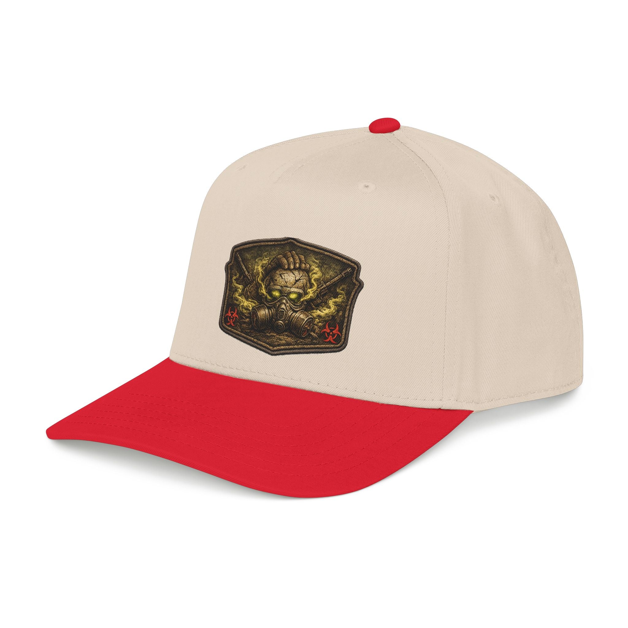 Baseball Cap — Toxic Skull Patch Hat | Edgy Military Green Trucker Style