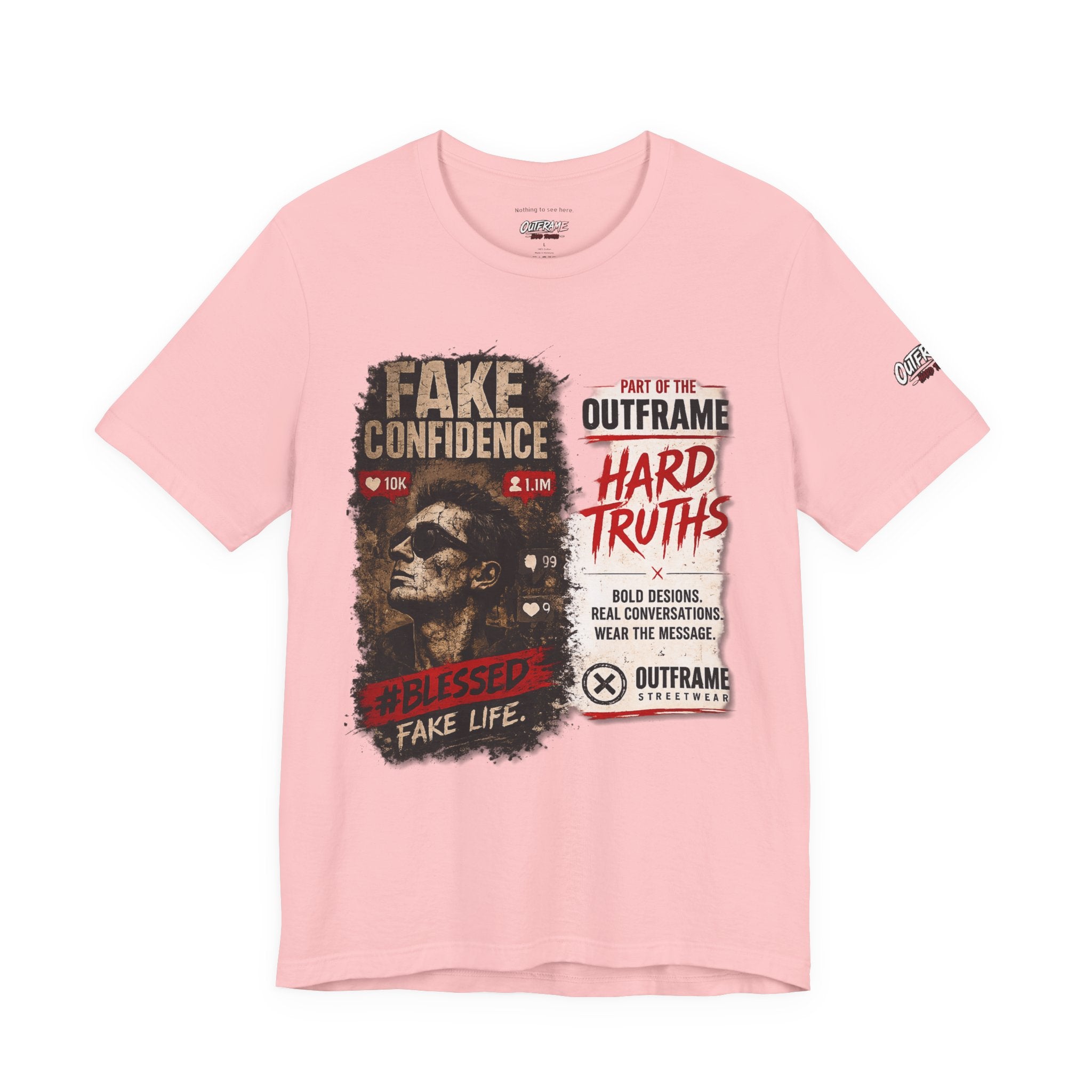 Fake Confidence – OUTFRAME Hard Truths Editorial Graphic T-Shirt