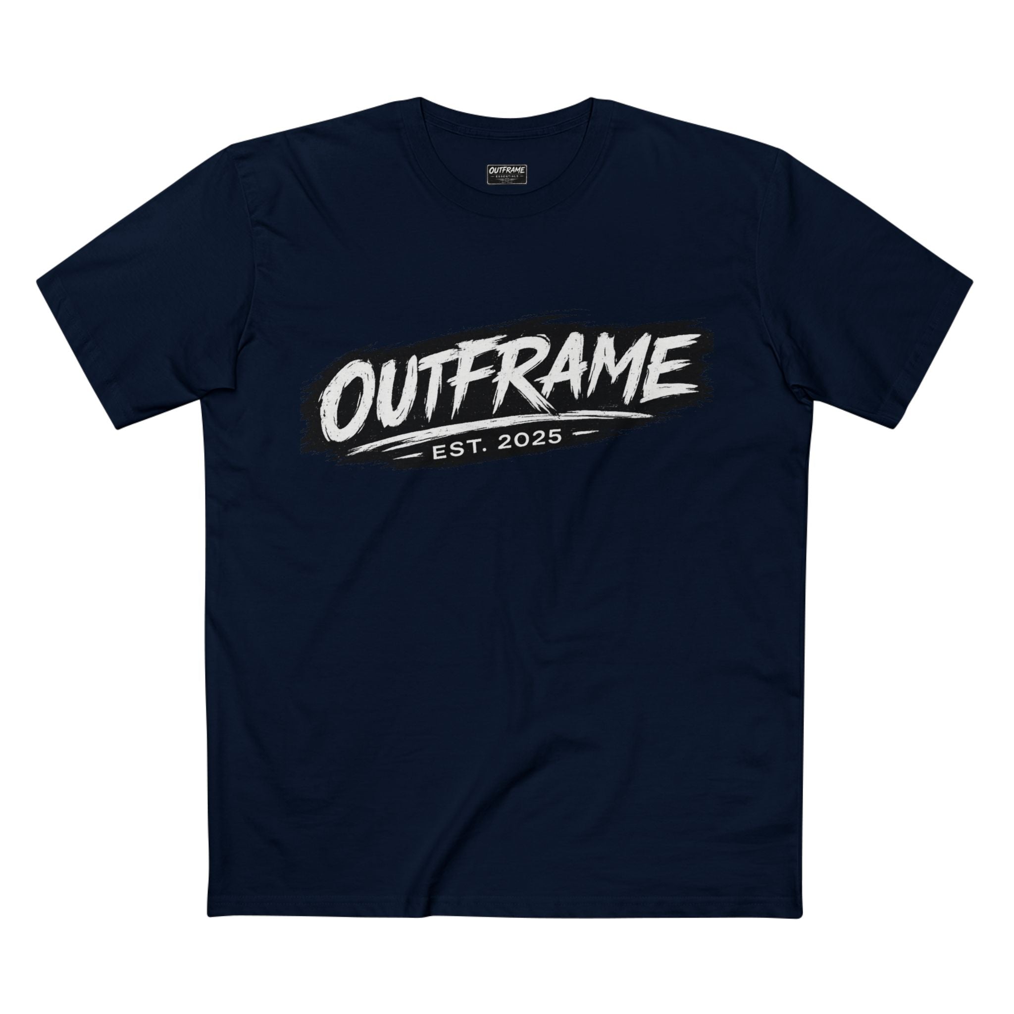 OUTFRAME® EST. 2025 Logo T-Shirt | Premium Brush Logo Streetwear | Essentials Collection