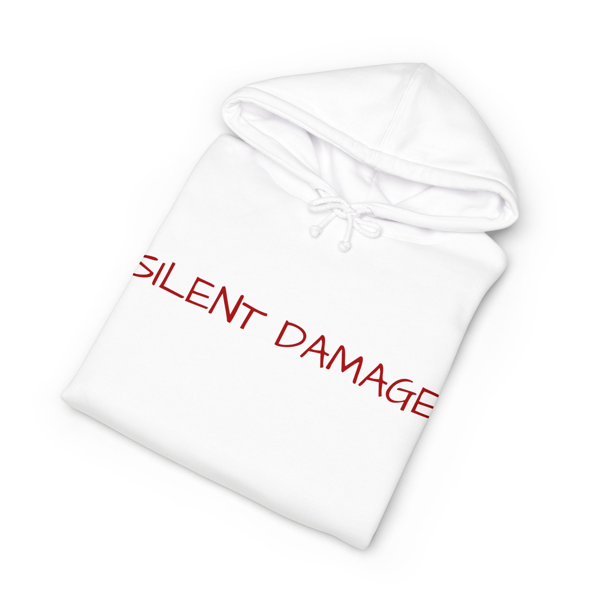 SILENT DAMAGE – Minimal Dark Urban Graphic Hoodie