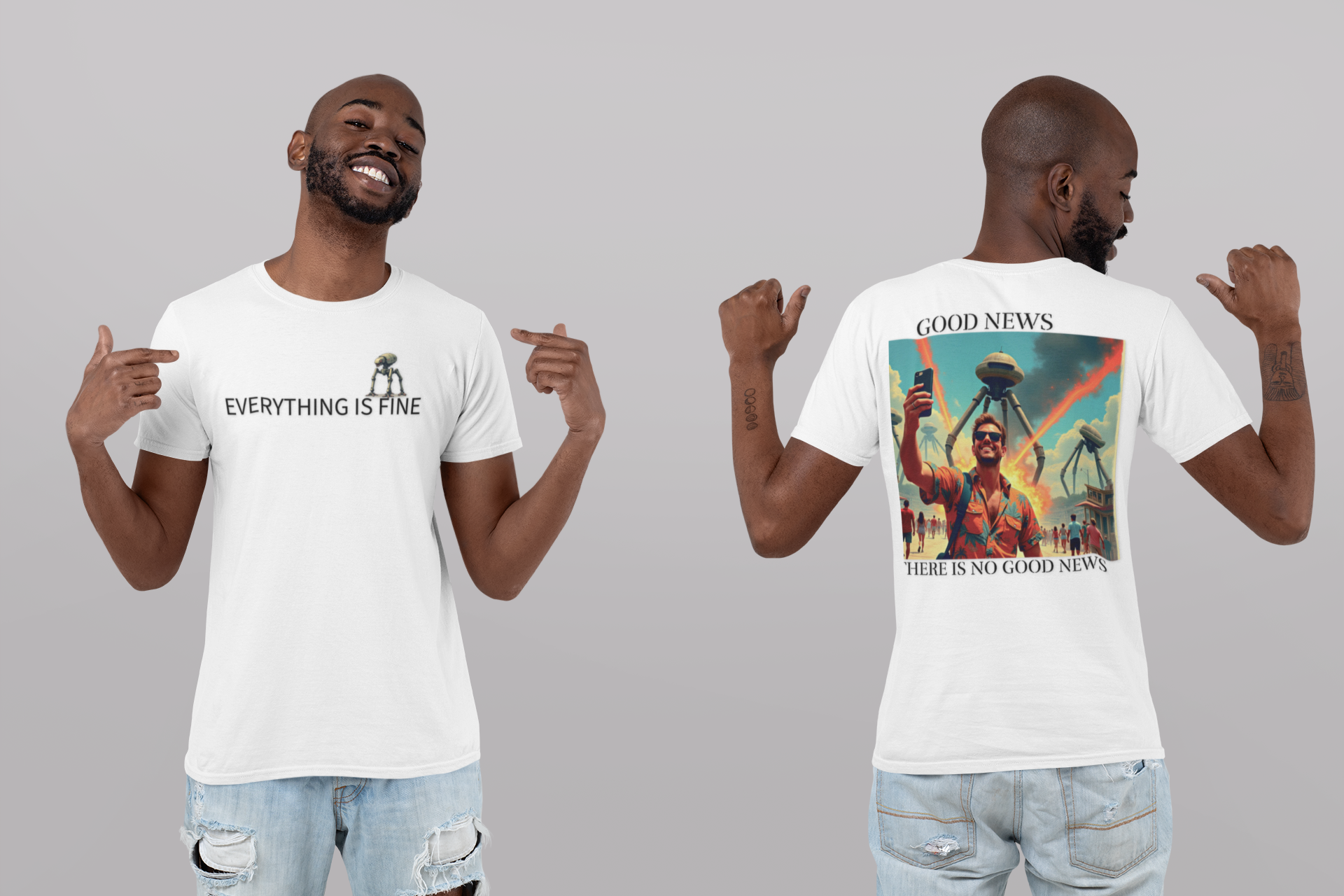 Everything Is Fine – Funny Alien Invasion T-Shirt