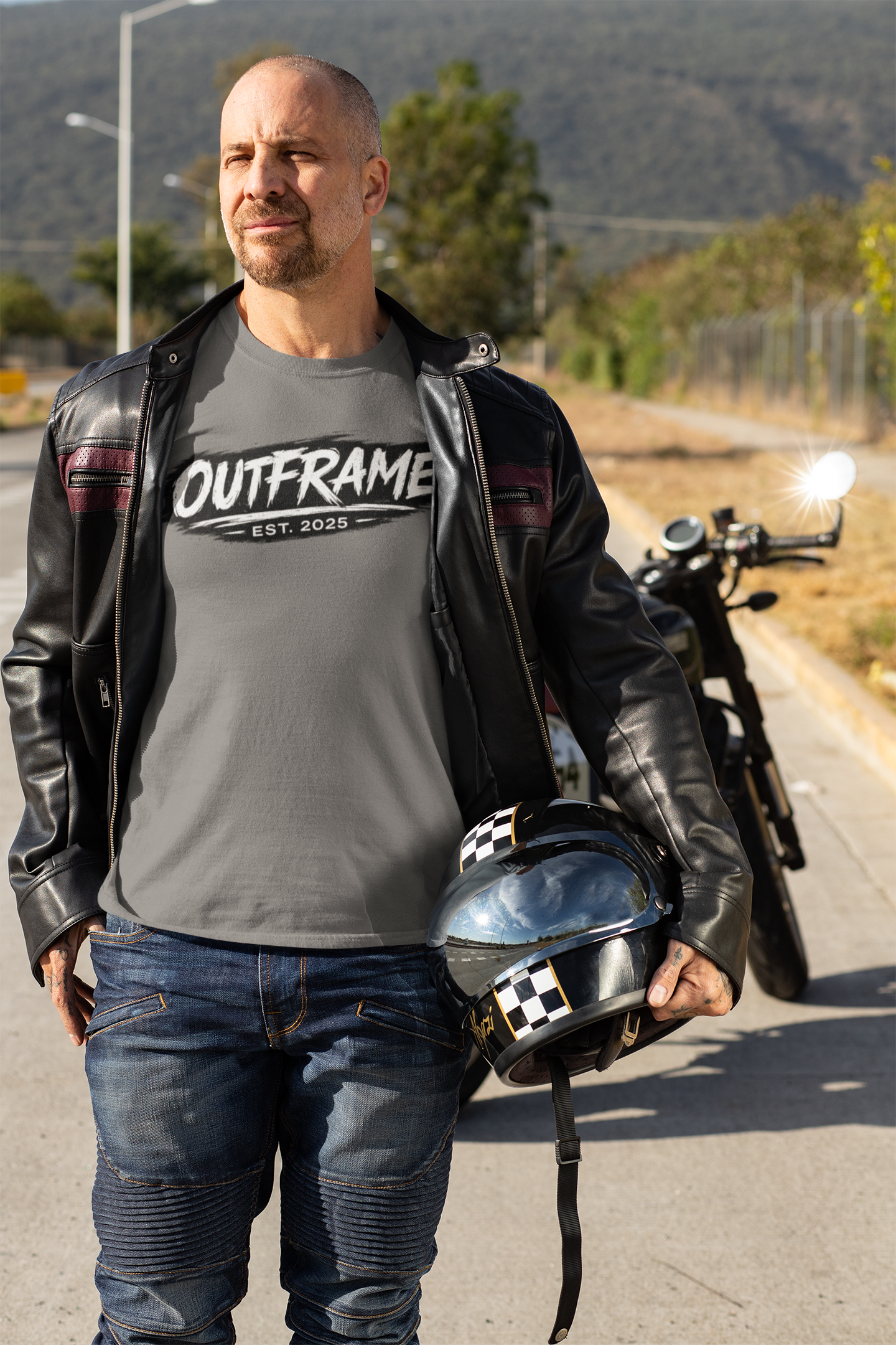 OUTFRAME® EST. 2025 Logo T-Shirt | Premium Brush Logo Streetwear | Essentials Collection