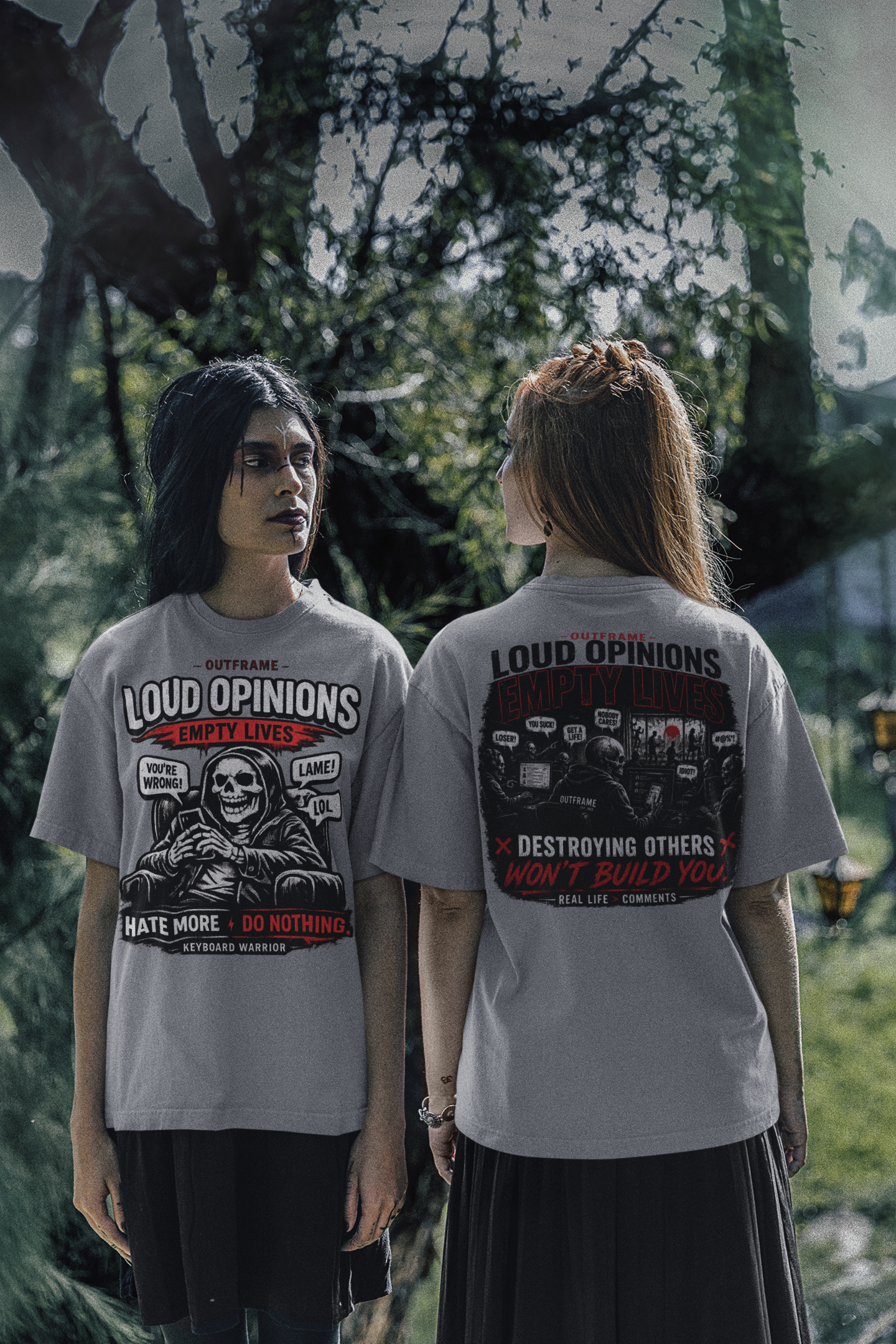 Loud Opinions. Empty Lives. – Apocalypse Collection Premium Graphic T-Shirt | OUTFRAME