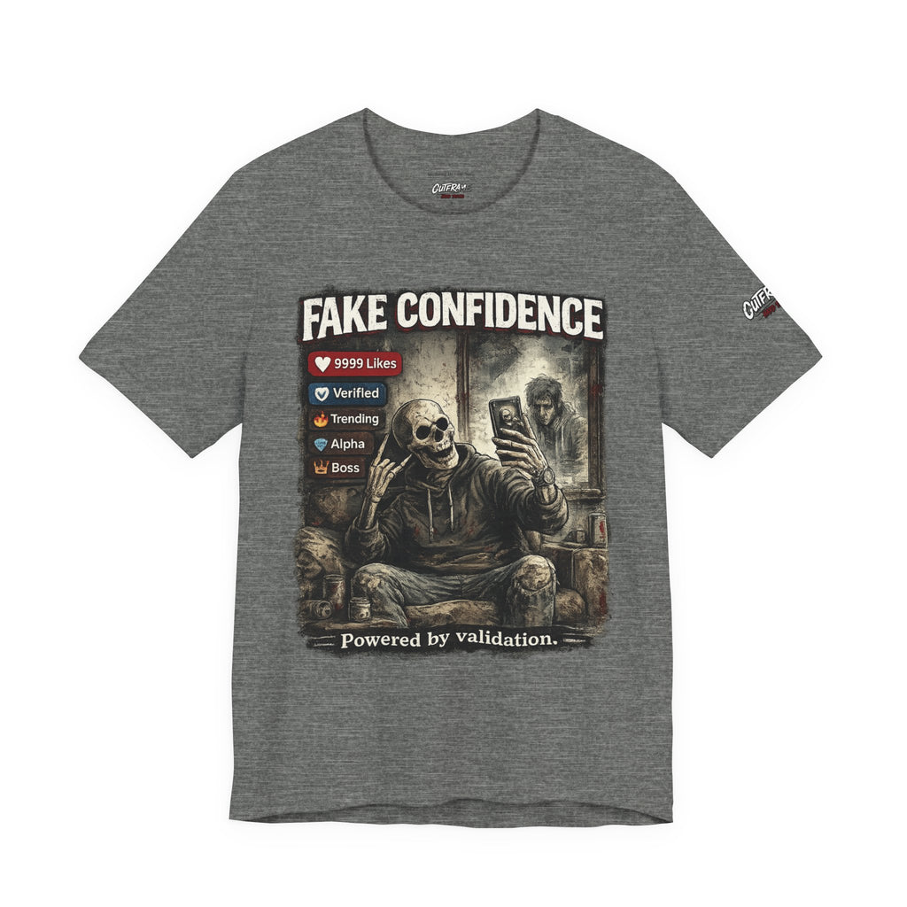 OUTFRAME Hard Truths – Fake Confidence | Premium Graphic Streetwear T-Shirt
