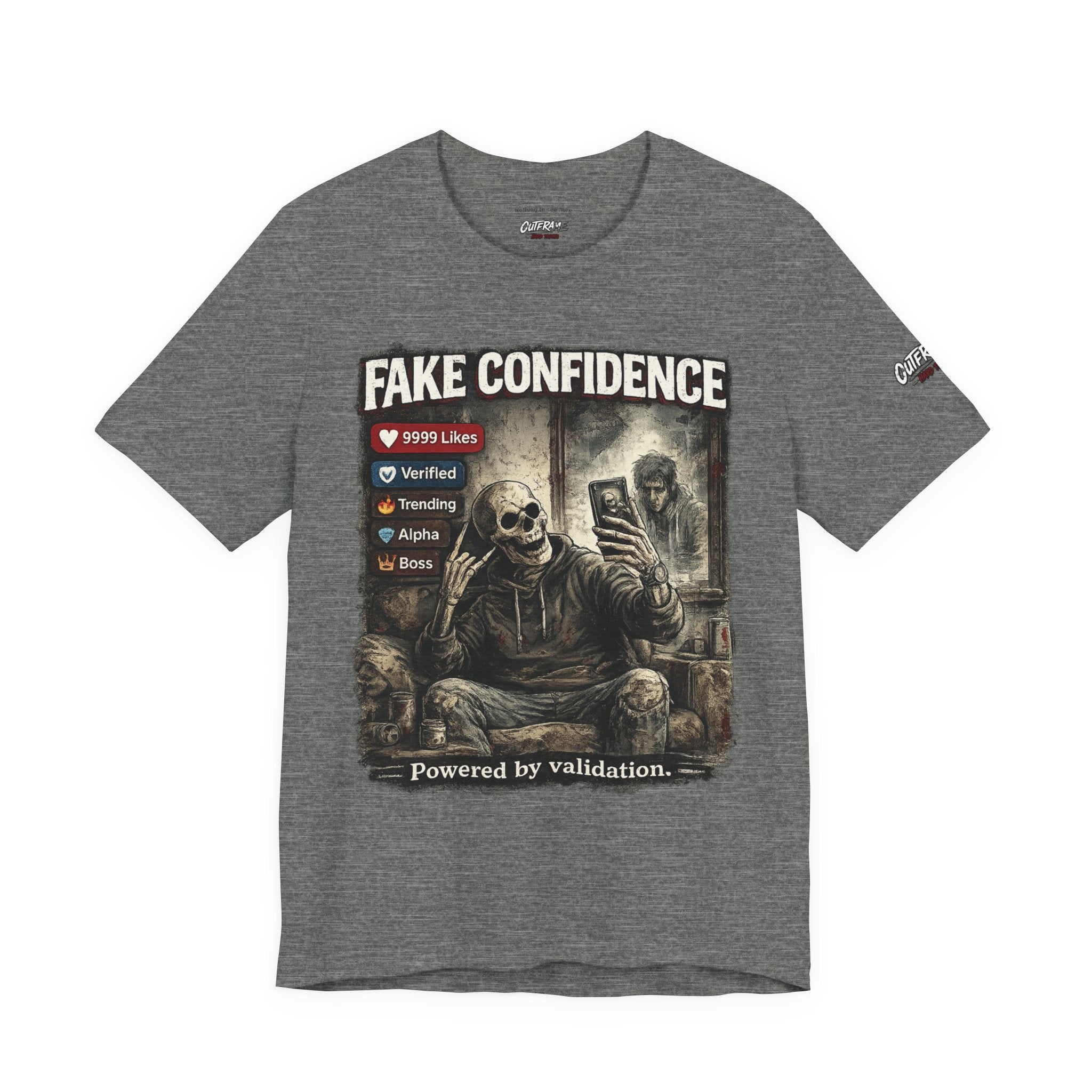 OUTFRAME Hard Truths – Fake Confidence | Premium Graphic Streetwear T-Shirt