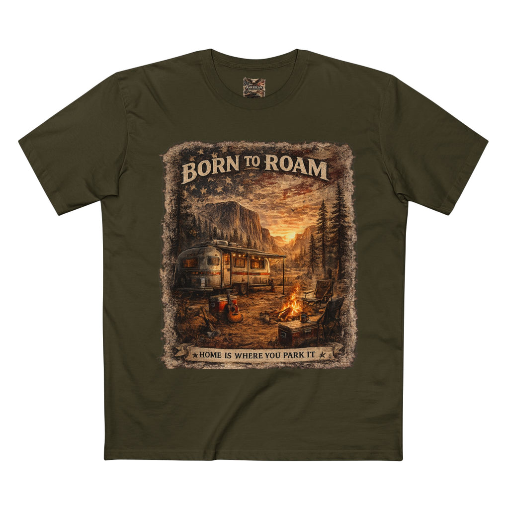 Born to Roam – Vintage Camper & National Parks Graphic T-Shirt | American Collection