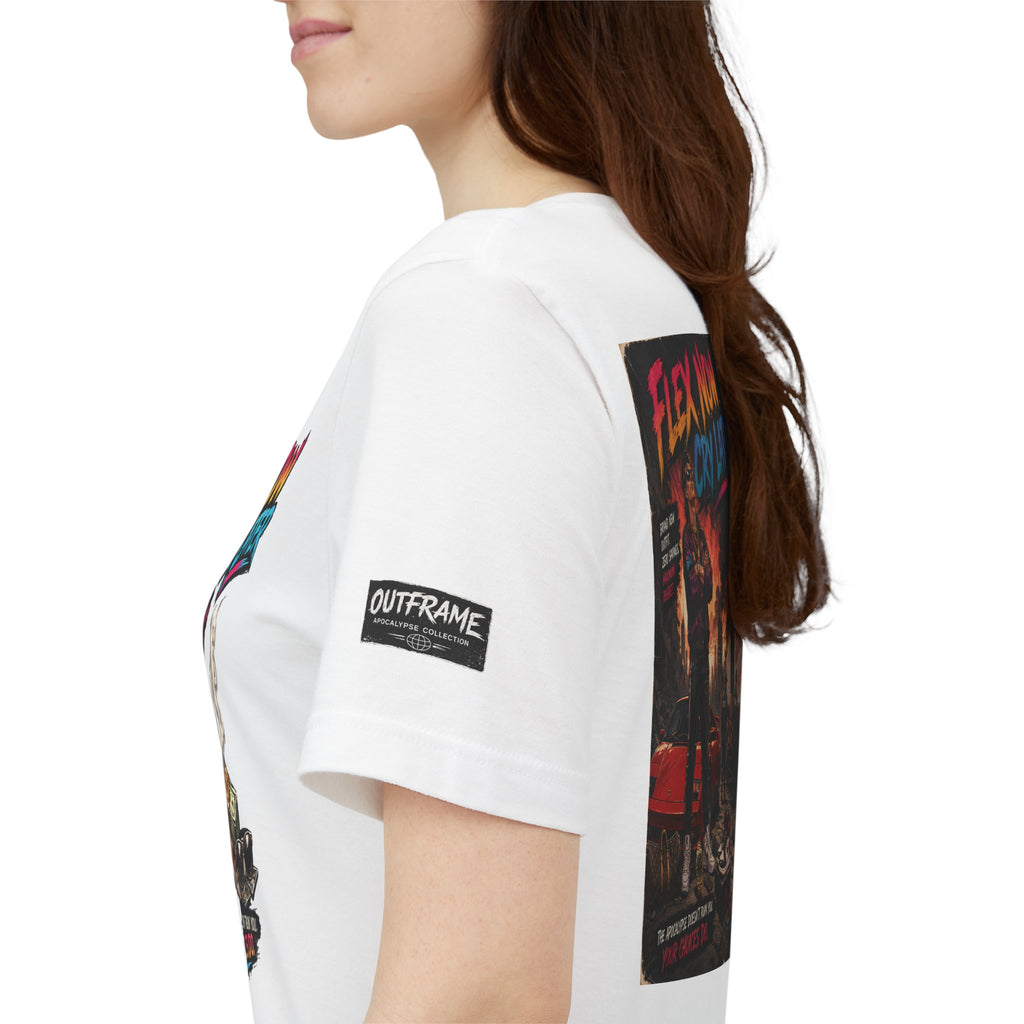 OUTFRAME™ FLEX NOW. CRY LATER. | Retro Apocalypse Graphic T-Shirt | Vintage