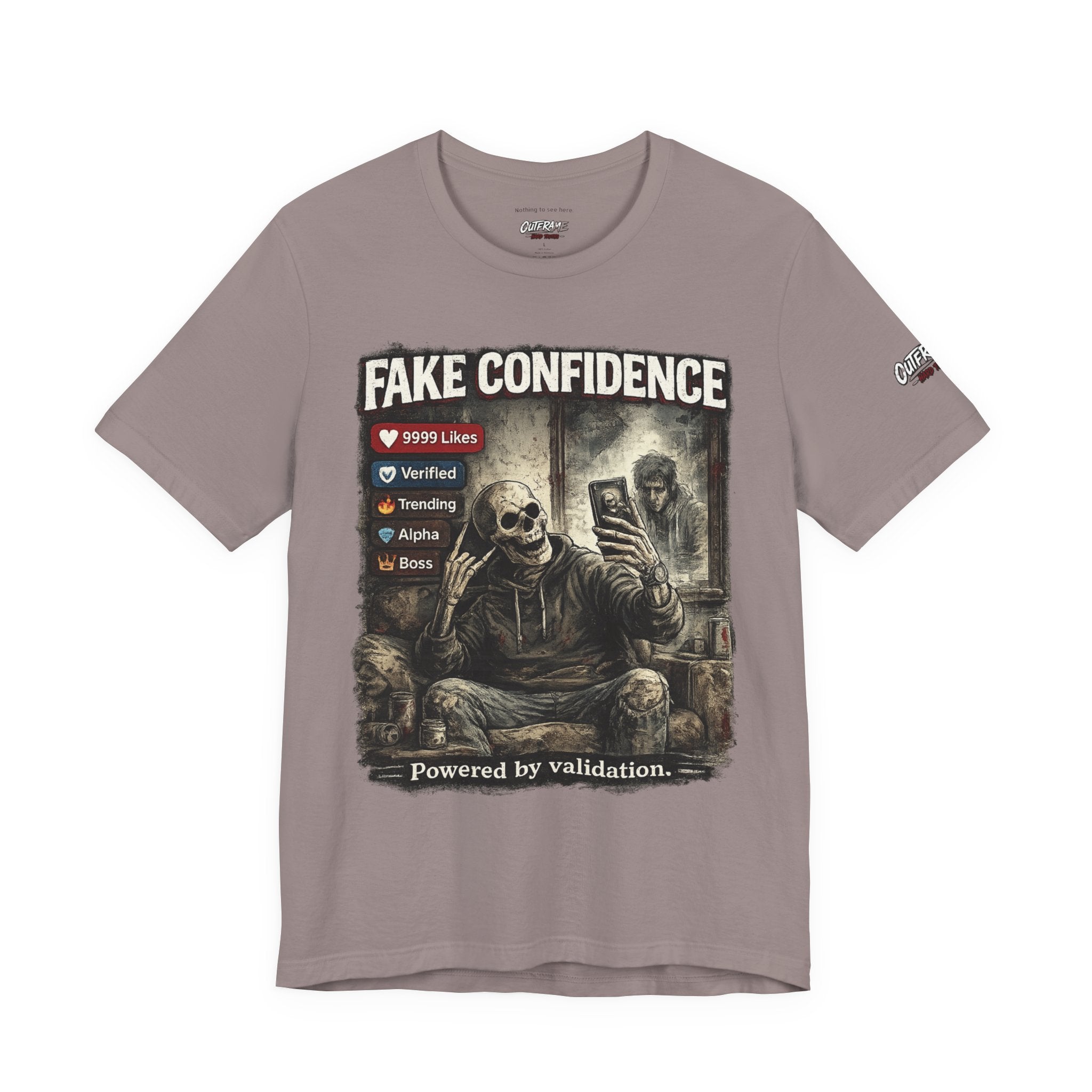 OUTFRAME Hard Truths – Fake Confidence | Premium Graphic Streetwear T-Shirt