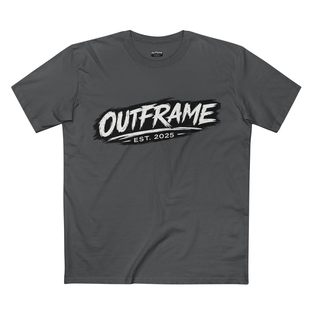 OUTFRAME® EST. 2025 Logo T-Shirt | Premium Brush Logo Streetwear | Essentials Collection