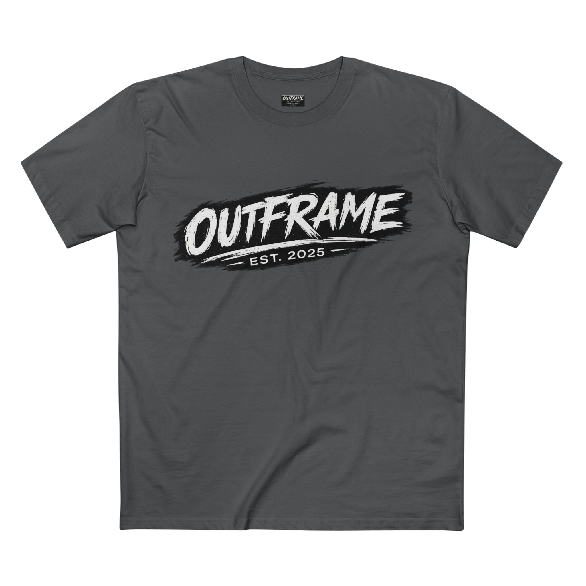 OUTFRAME® EST. 2025 Logo T-Shirt | Premium Brush Logo Streetwear | Essentials Collection