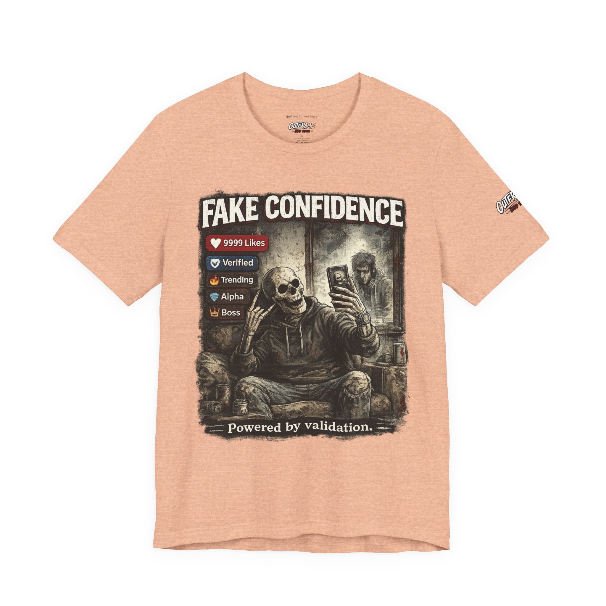 OUTFRAME Hard Truths – Fake Confidence | Premium Graphic Streetwear T-Shirt