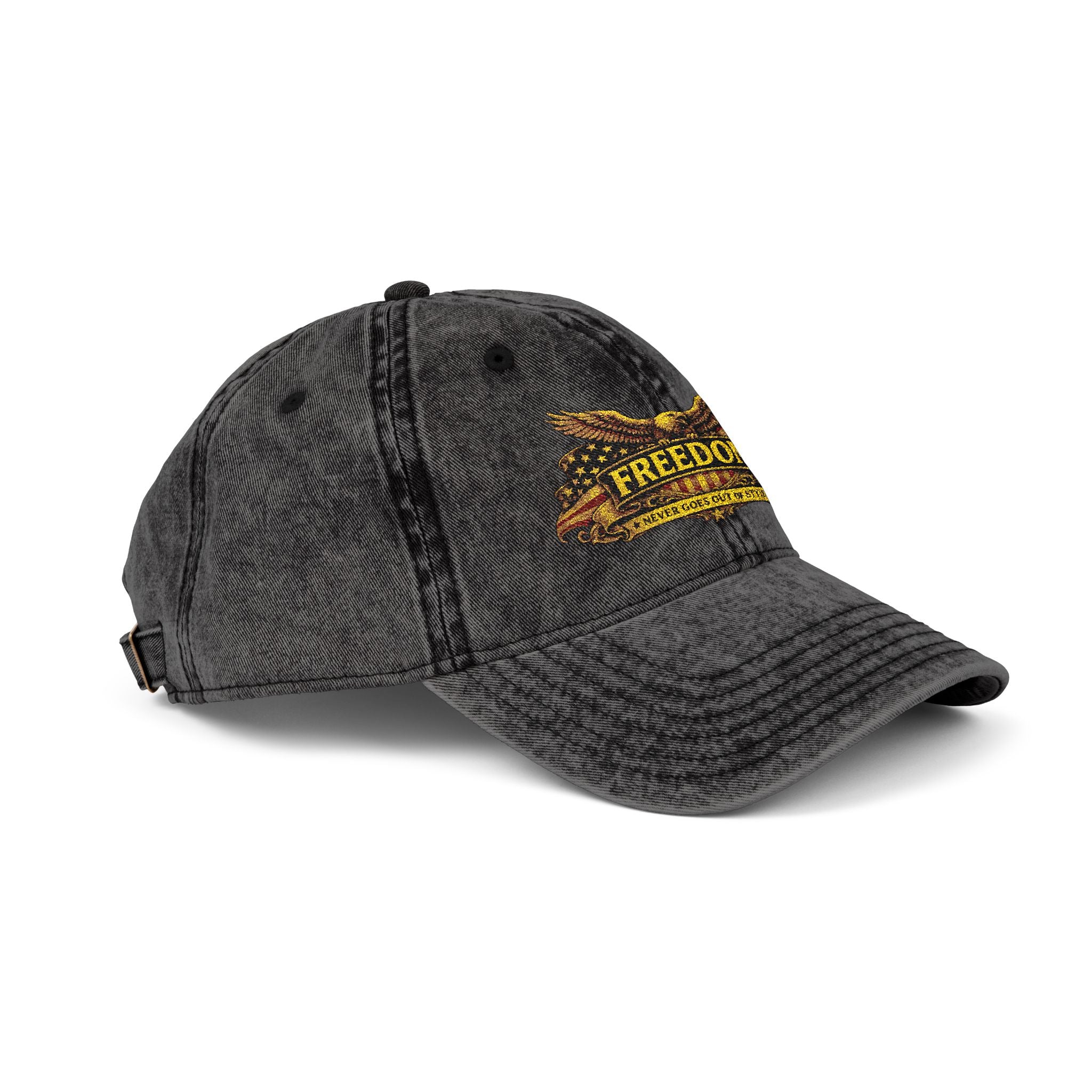 Freedom Vintage Embroidered Cap – Distressed Red Dad Hat