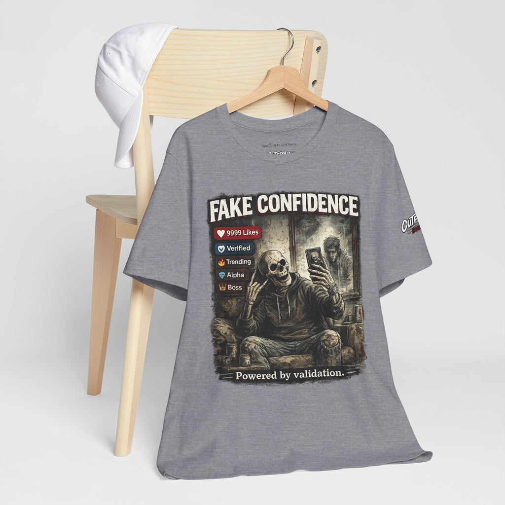 OUTFRAME Hard Truths – Fake Confidence | Premium Graphic Streetwear T-Shirt