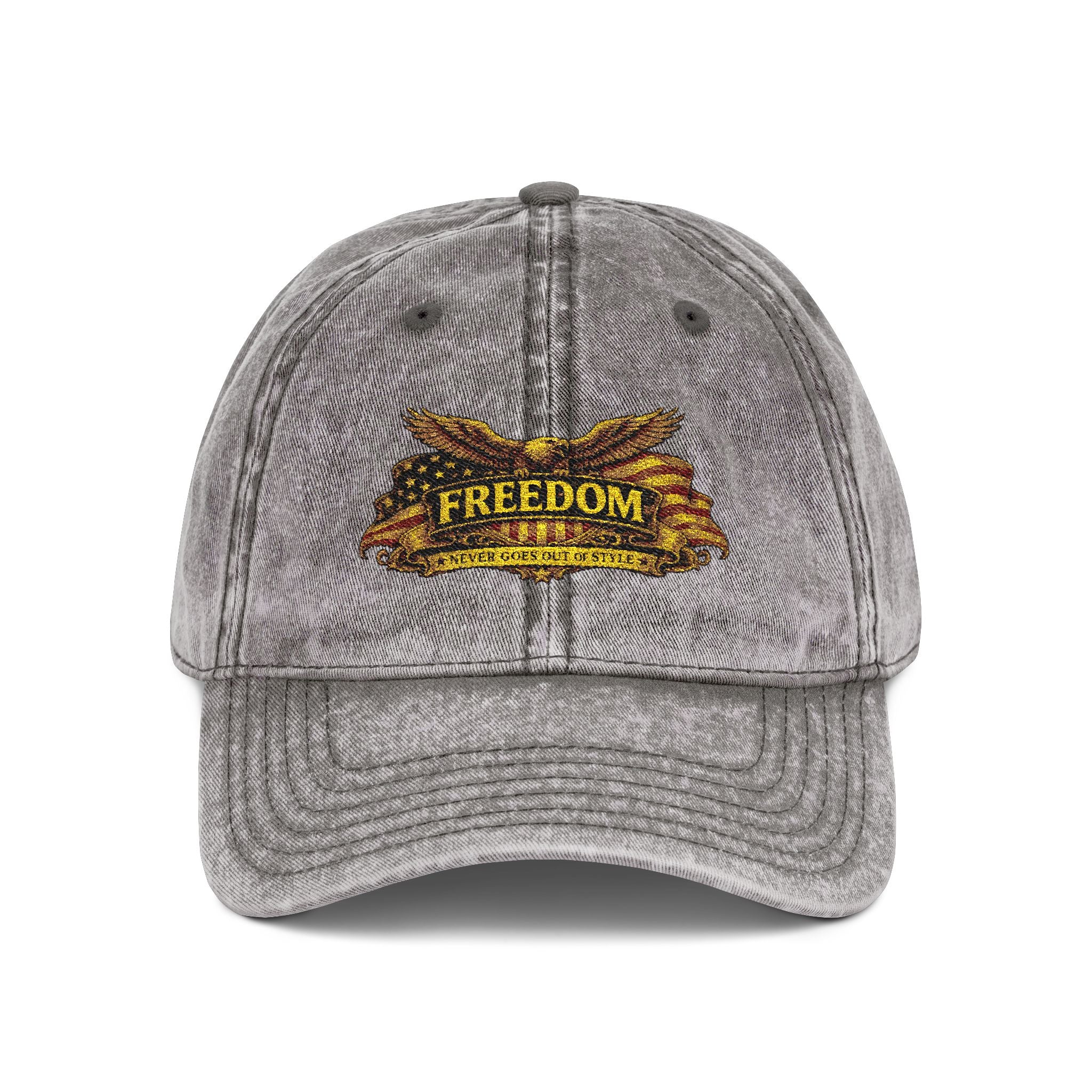 Freedom Vintage Embroidered Cap – Distressed Red Dad Hat