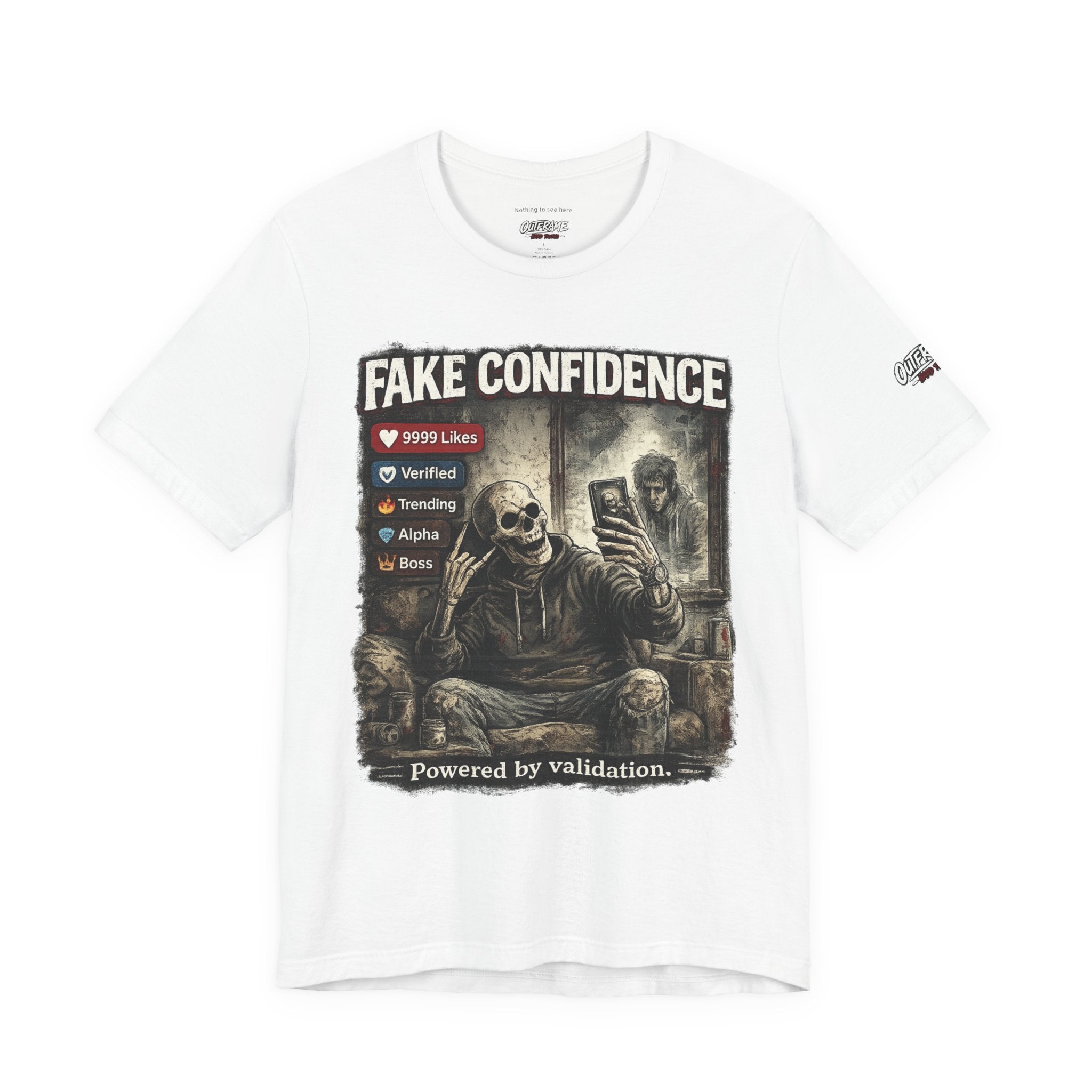 OUTFRAME Hard Truths – Fake Confidence | Premium Graphic Streetwear T-Shirt