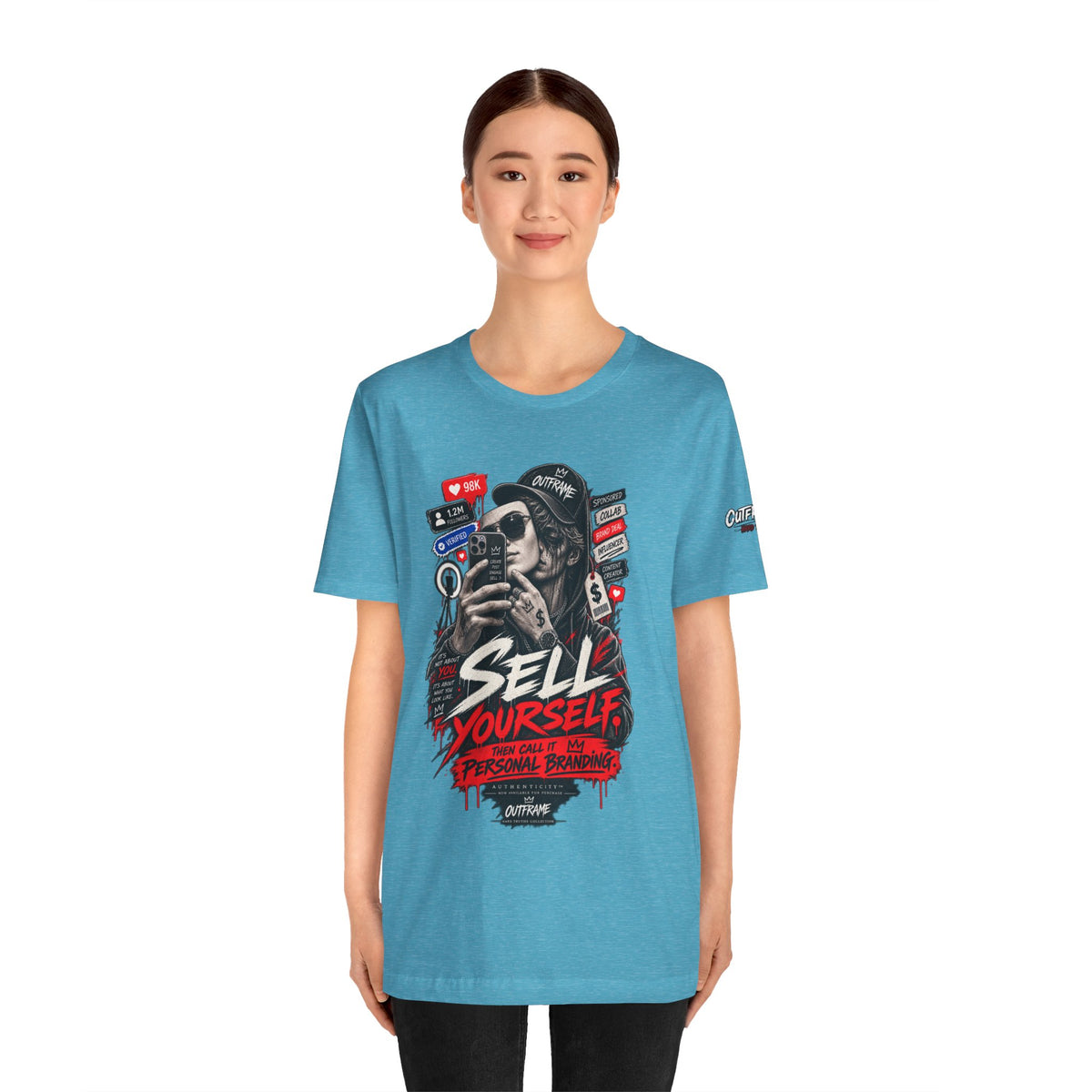 Graphic Tee — "Sell Yourself" Social Media Satire T-Shirt