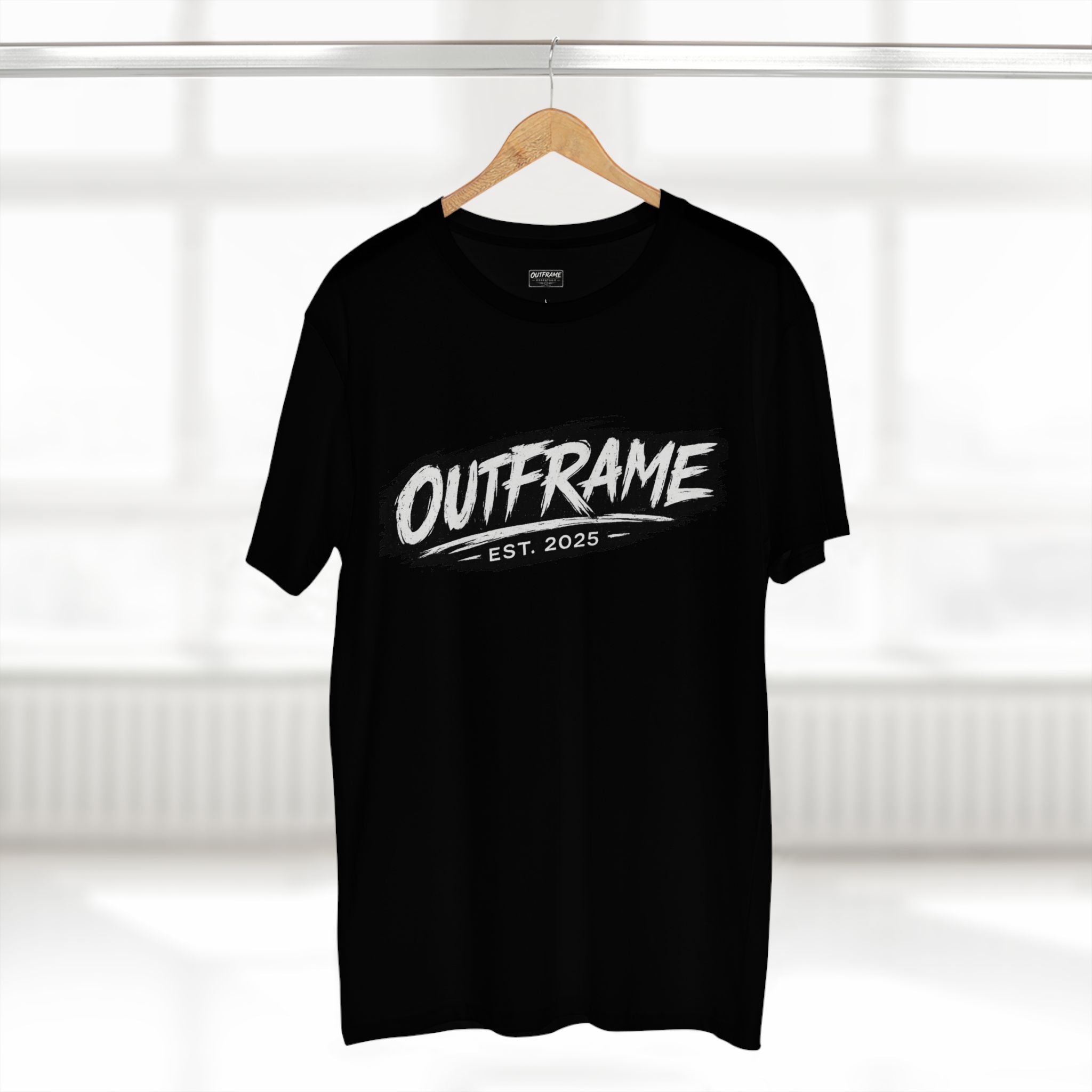 OUTFRAME® EST. 2025 Logo T-Shirt | Premium Brush Logo Streetwear | Essentials Collection
