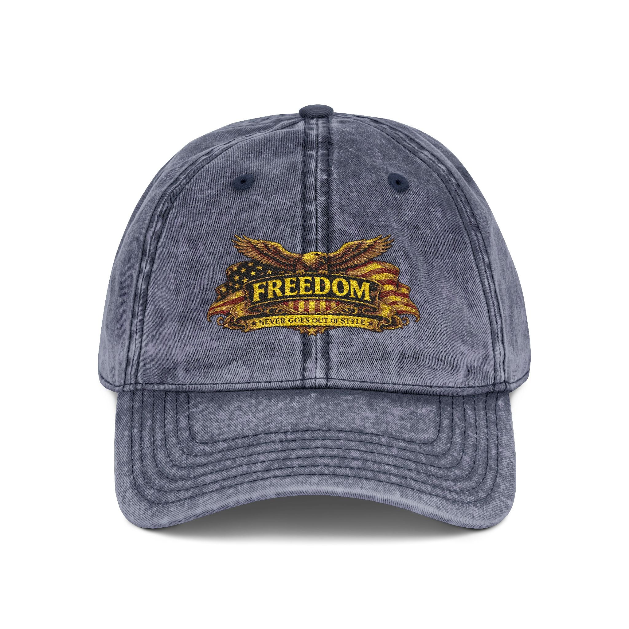 Freedom Vintage Embroidered Cap – Distressed Red Dad Hat