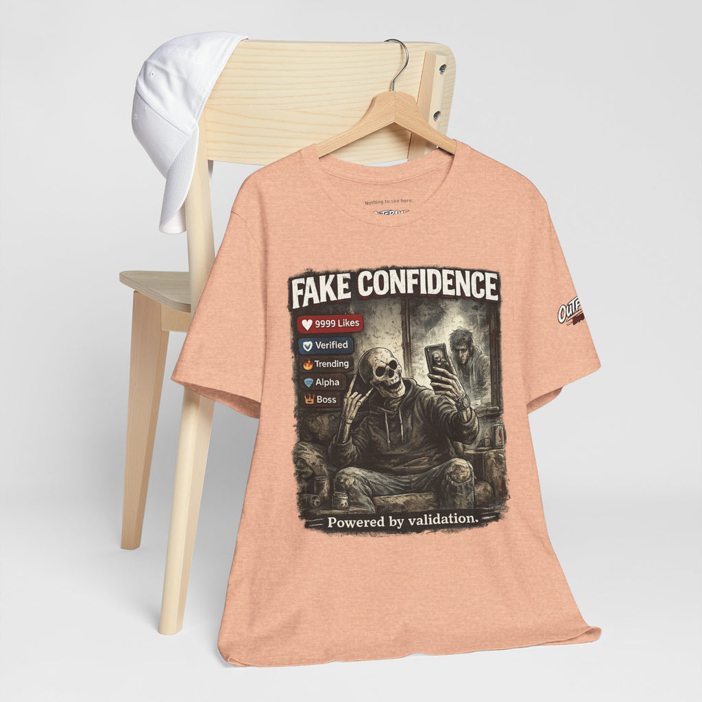OUTFRAME Hard Truths – Fake Confidence | Premium Graphic Streetwear T-Shirt