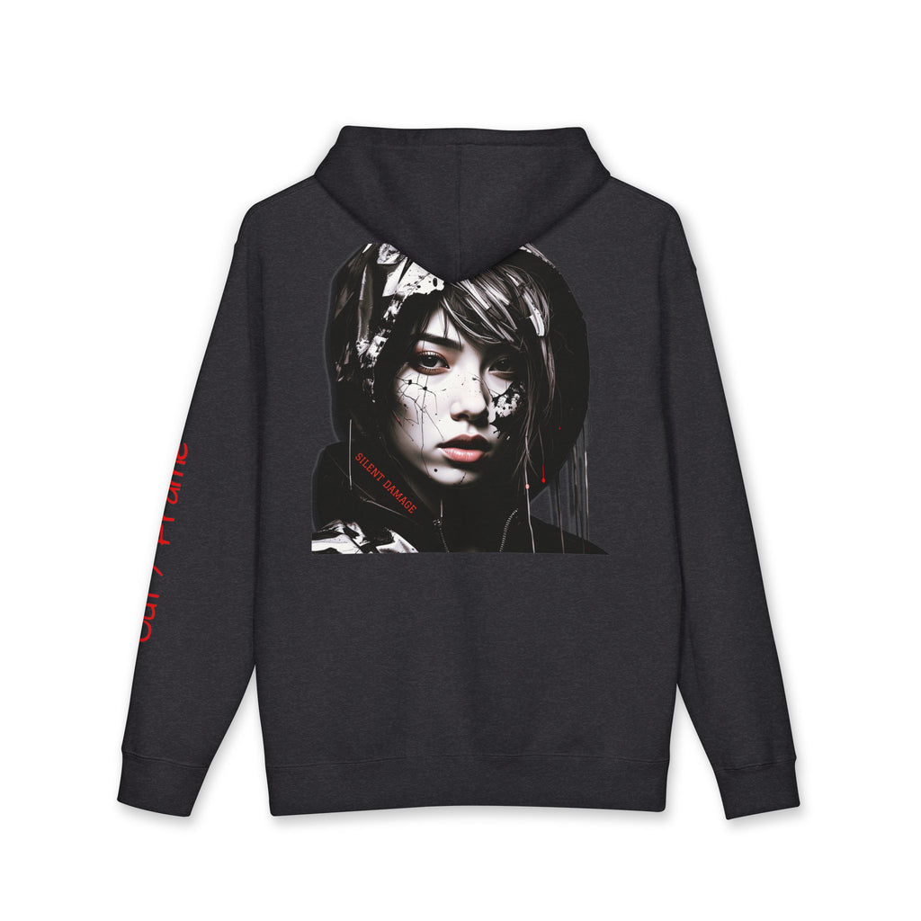 SILENT DAMAGE – Minimal Dark Urban Graphic Hoodie
